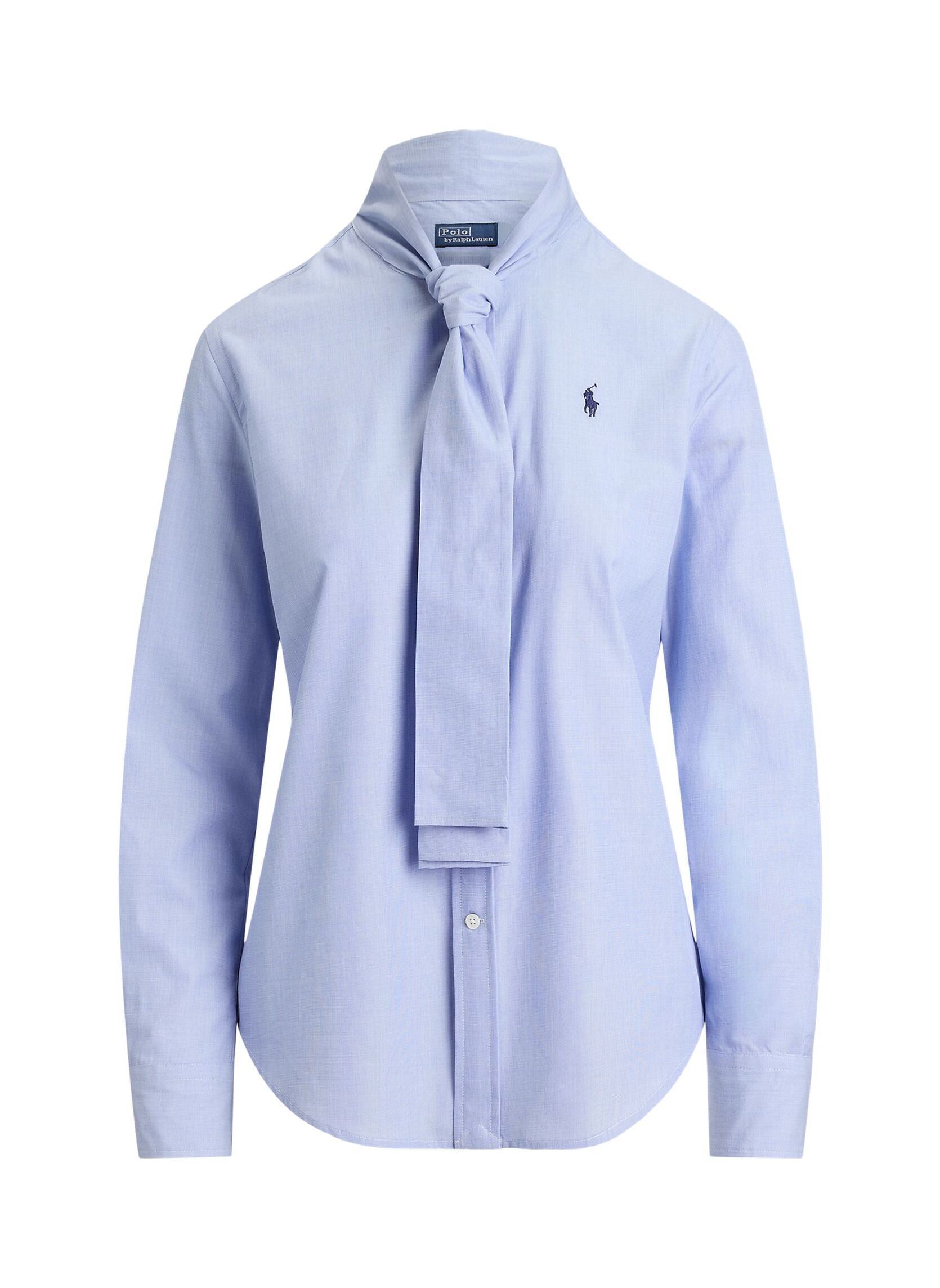 Chemises Chemise lavallière 211B17147 femme bleu Polo Ralph Lauren Chemises Chemise lavallière 211B17147 femme bleu MEDIUM BLUE
