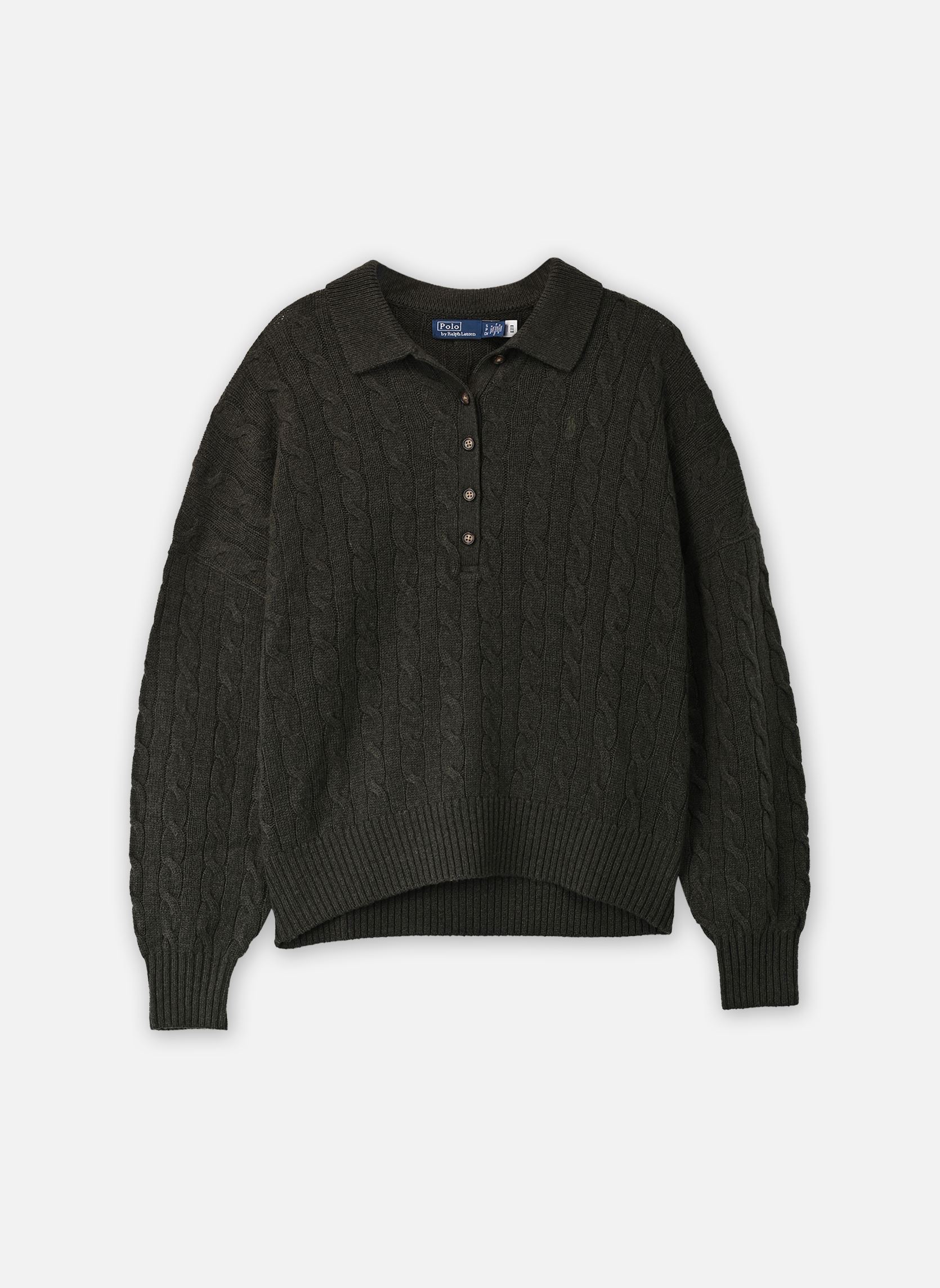 Pulls Sweater-Polo 211B17767 femme vert Polo Ralph Lauren Pulls Sweater-Polo 211B17767 femme vert OLIVE UMBER HEATHER