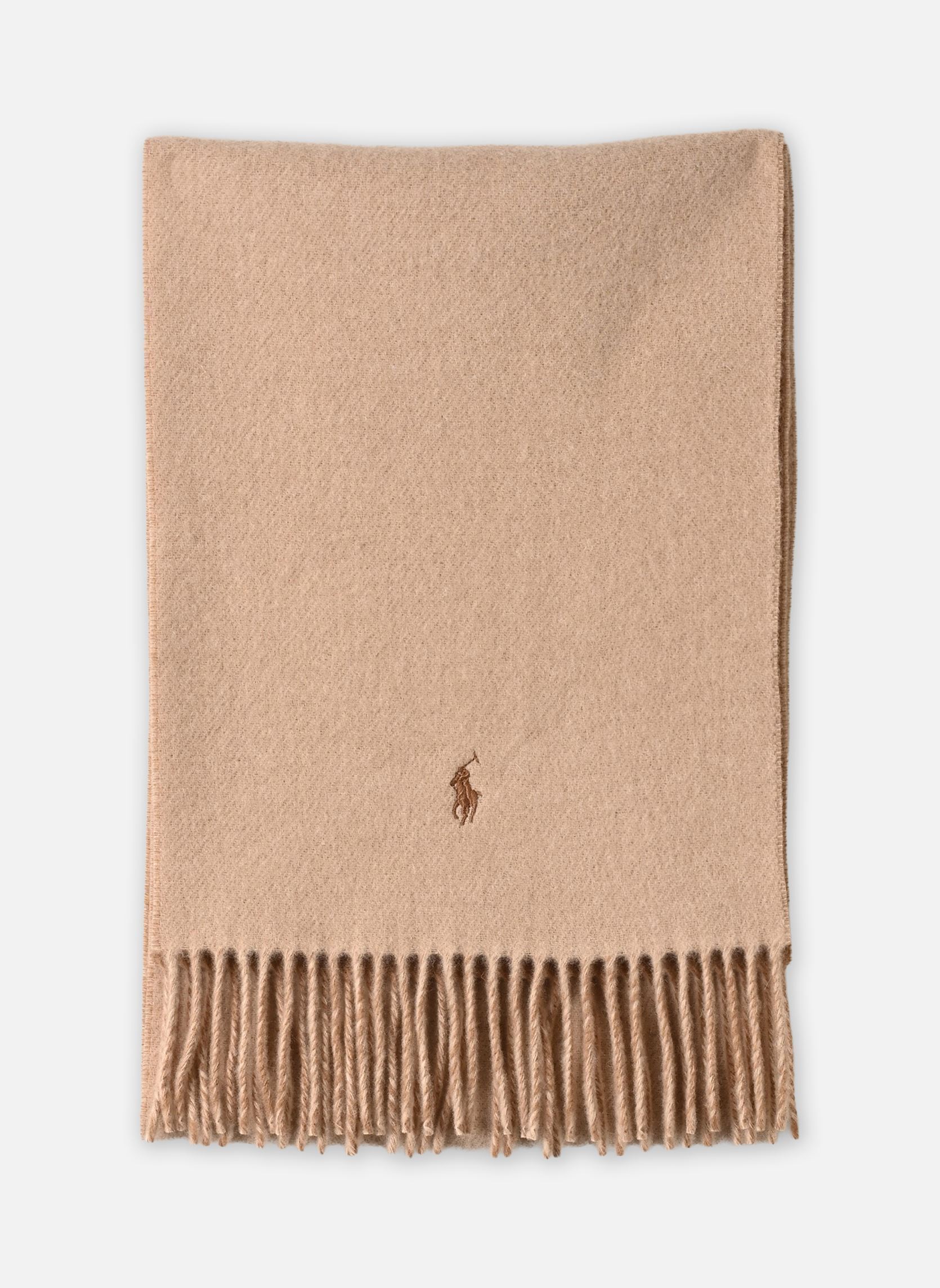 Echarpes Écharpe en laine à bordure frangée femme marron Polo Ralph Lauren Echarpes Écharpe en laine à bordure frangée femme marron CAMEL TONAL