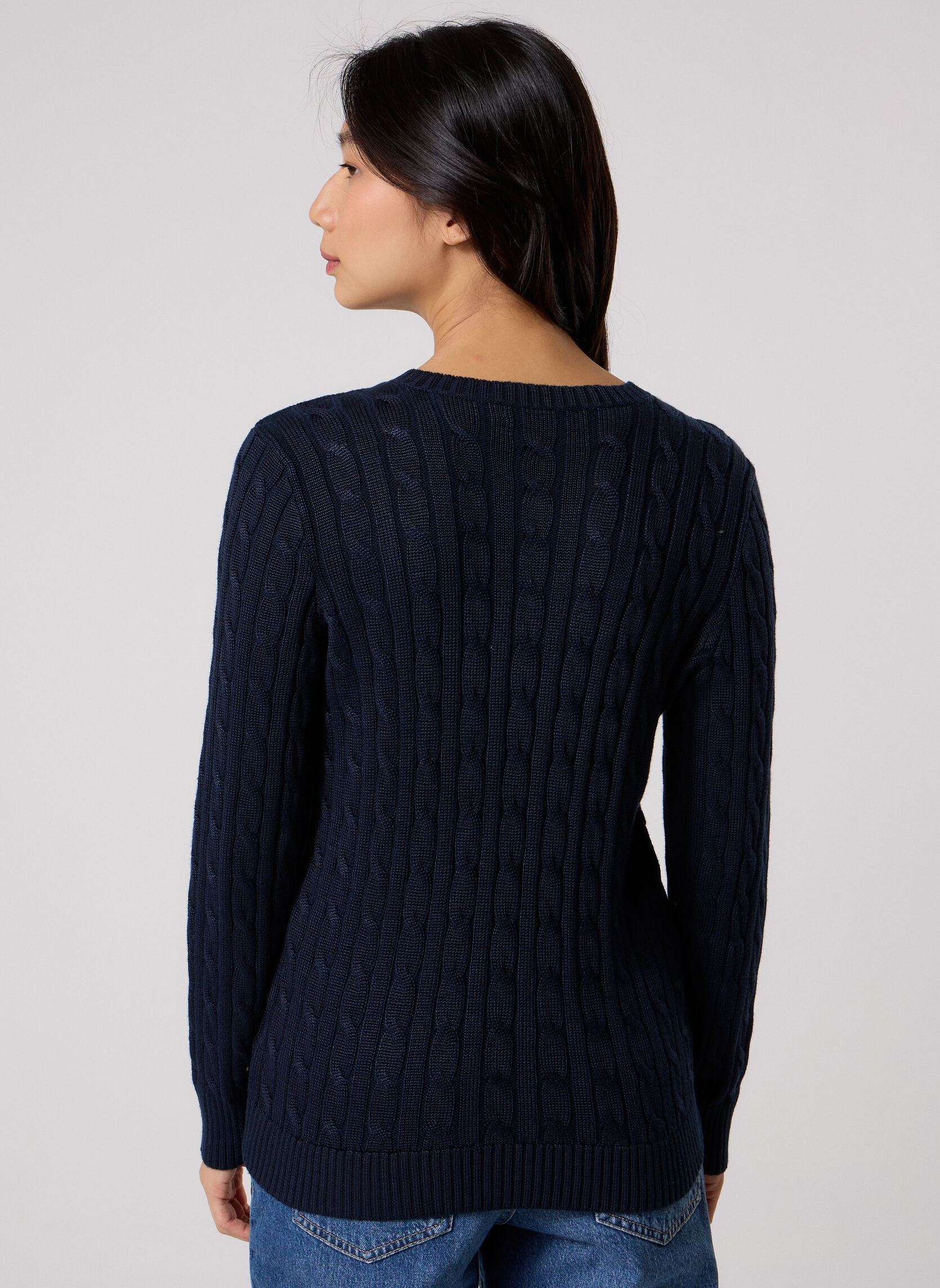 Strickjacken und Westen Cardigan en coton torsadé 200P14040 damen marineblau Lauren Ralph Lauren Strickjacken und Westen Cardigan en coton torsadé 200P14040 damen marineblau LAUREN NAVY