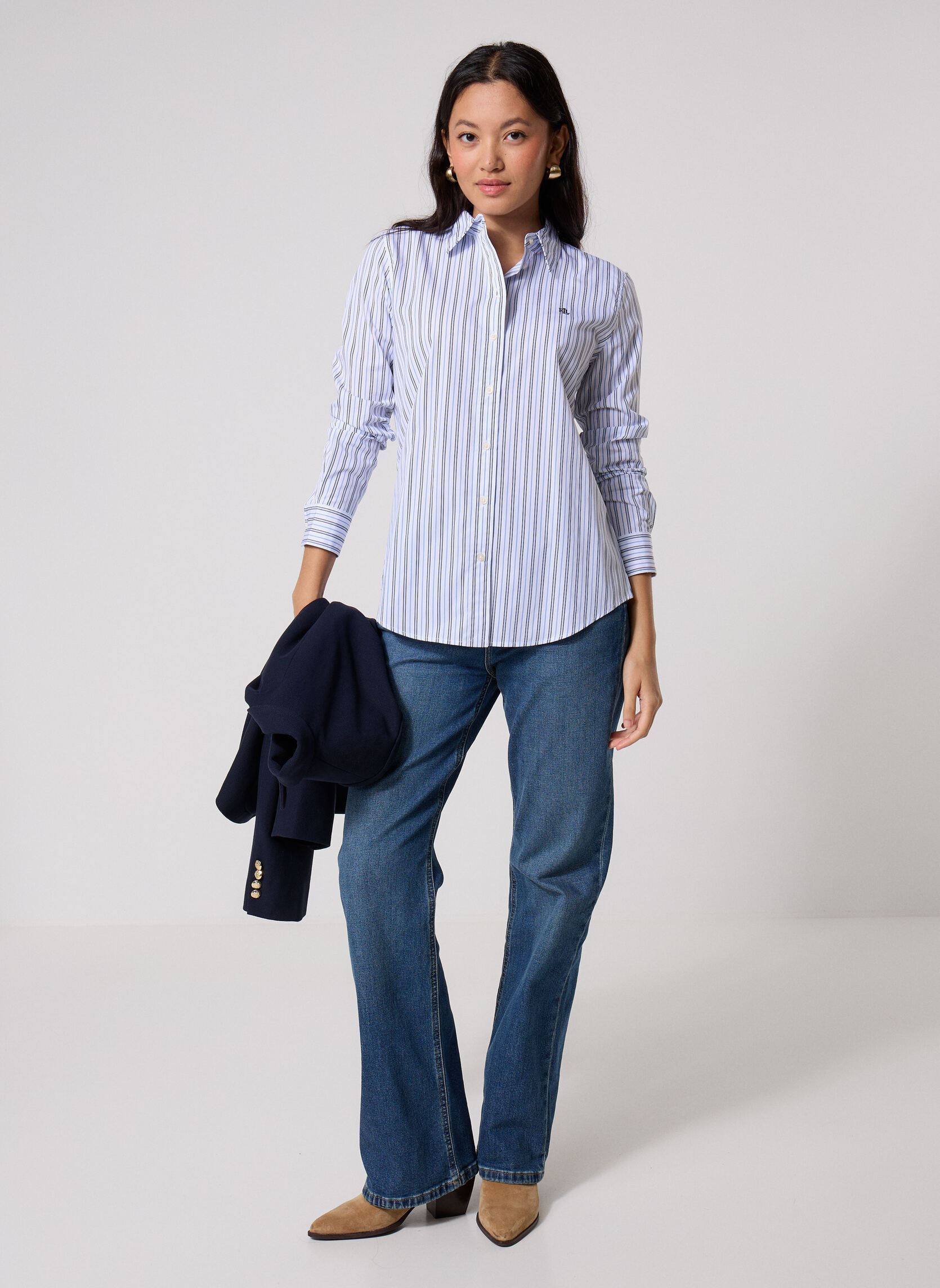 Chemises Chemise rayée multi femme blanc Lauren Ralph Lauren Chemises Chemise rayée multi femme blanc BLUE MULTI