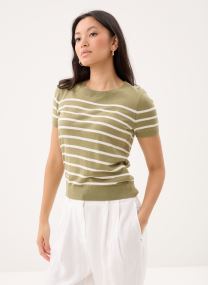 Pulls Pull manches courtes rayé 200P13973001 femme kaki Lauren Ralph Lauren Pulls Pull manches courtes rayé 200P13973001 femme kaki LIGHT AGAVE/MASCARPONE CREAM