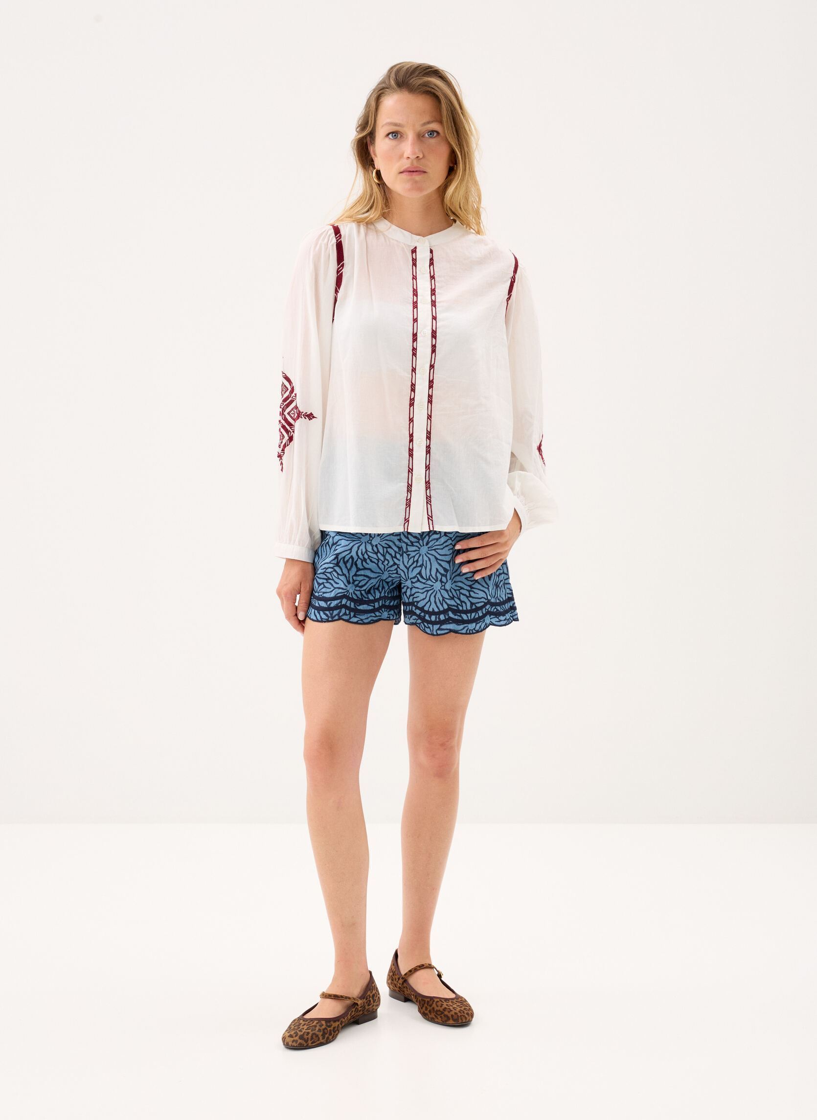 Blouses Braya femme beige La Petite Etoile Blouses Braya femme beige ECRU/BORDEAUX