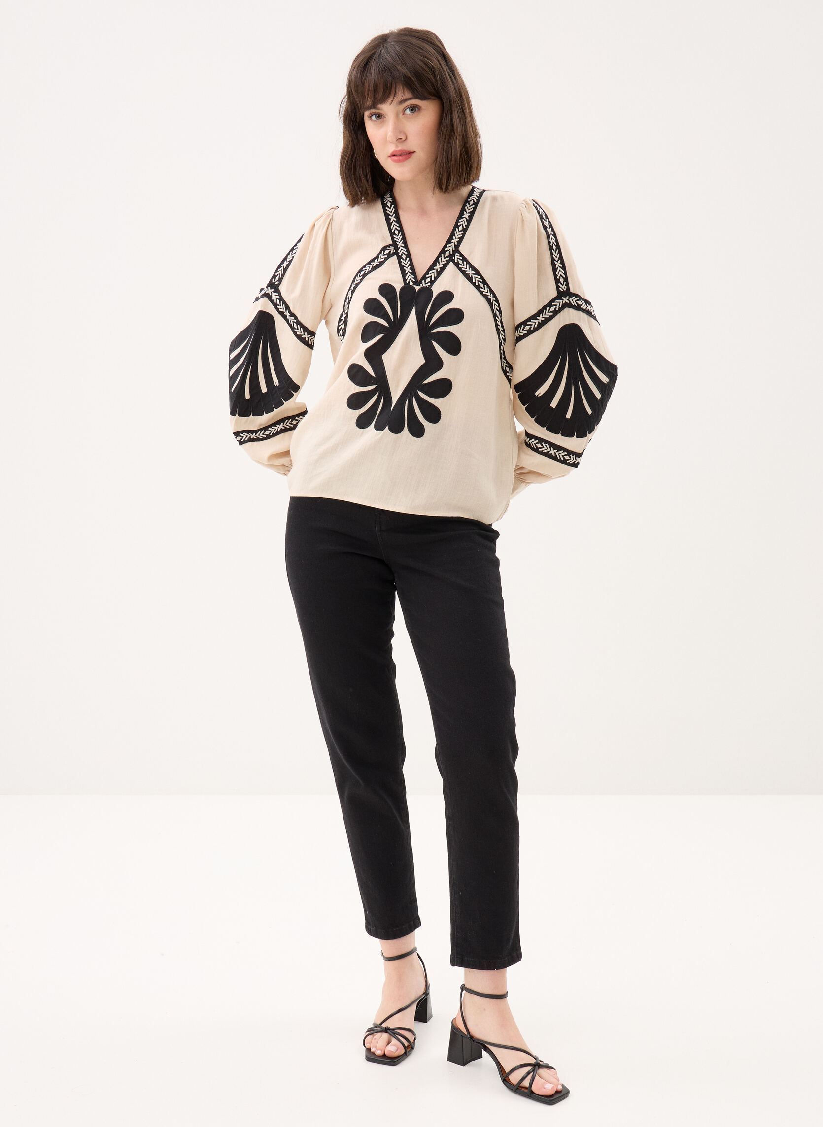 Blouses Brez femme beige La Petite Etoile Blouses Brez femme beige BEIGE/NOIR