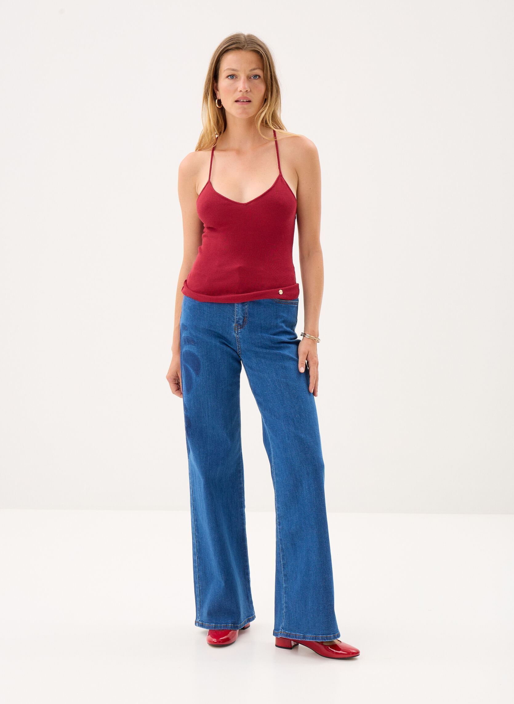 Weite Jeans Peyti damen blau La Petite Etoile Weite Jeans Peyti damen blau DOUBLE WASH