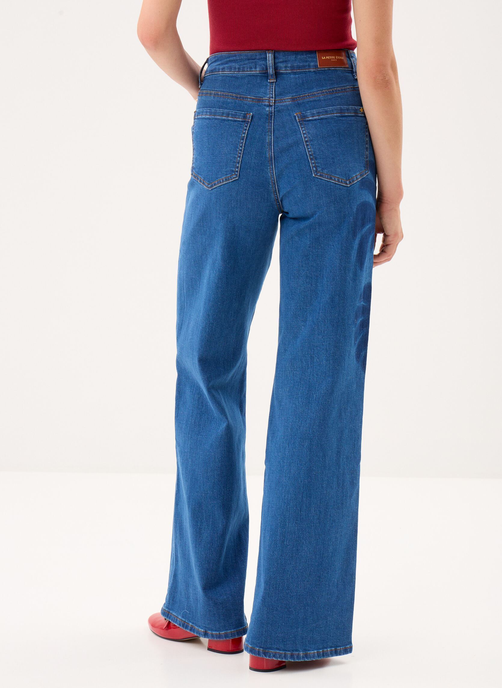 Weite Jeans Peyti damen blau La Petite Etoile Weite Jeans Peyti damen blau DOUBLE WASH