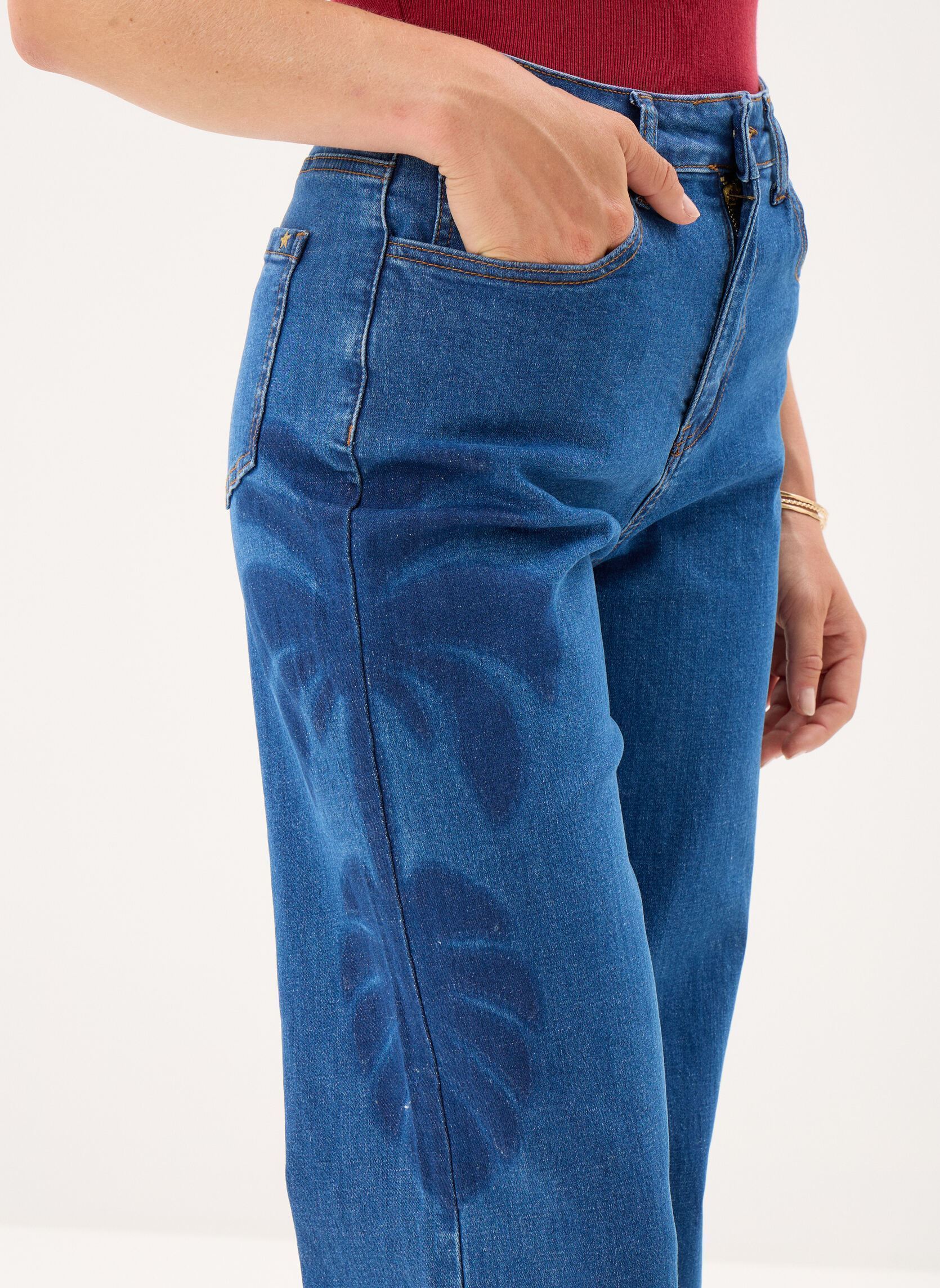 Weite Jeans Peyti damen blau La Petite Etoile Weite Jeans Peyti damen blau DOUBLE WASH