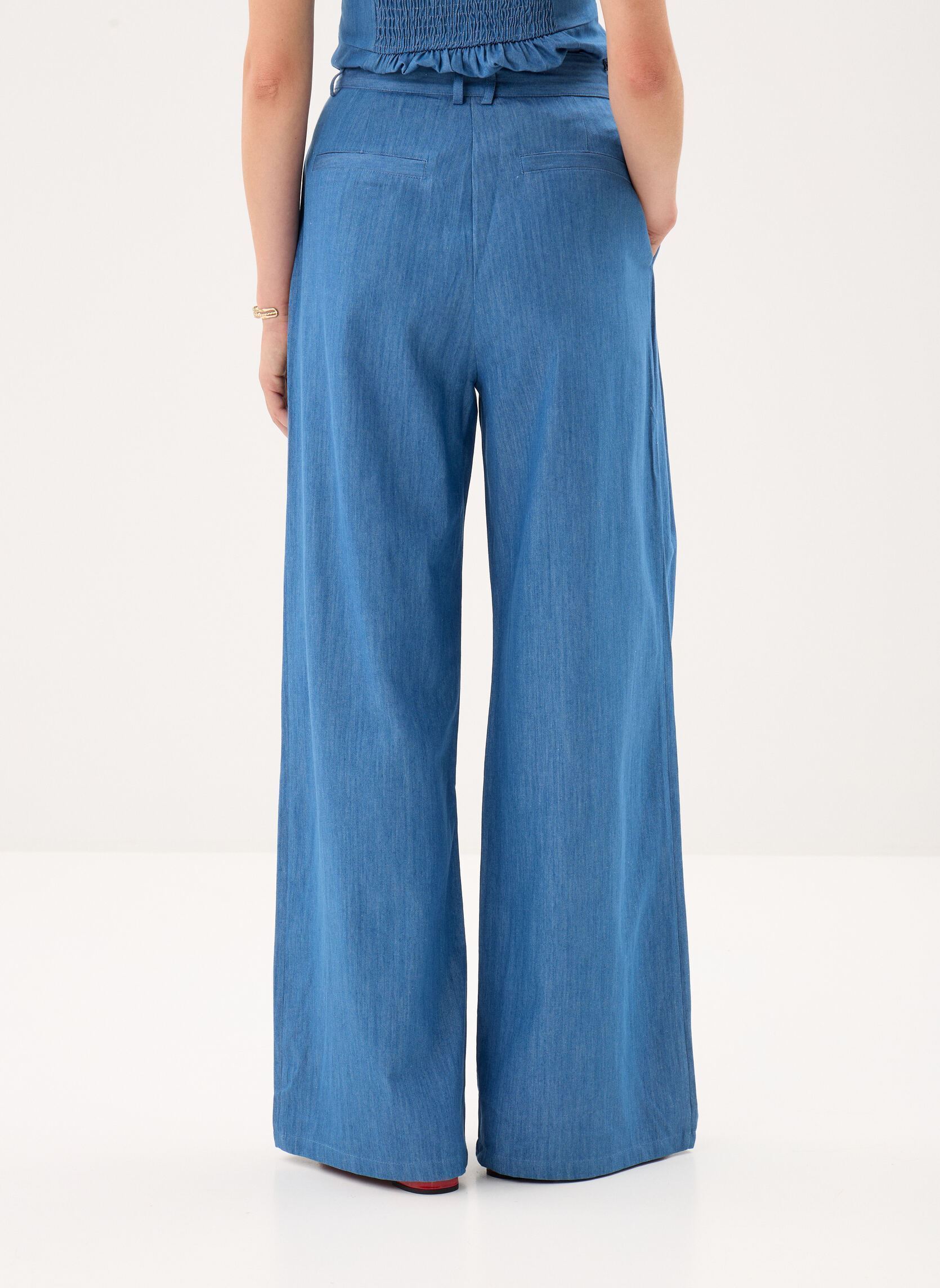Pantalons larges Poet femme bleu La Petite Etoile Pantalons larges Poet femme bleu DOUBLE WASH