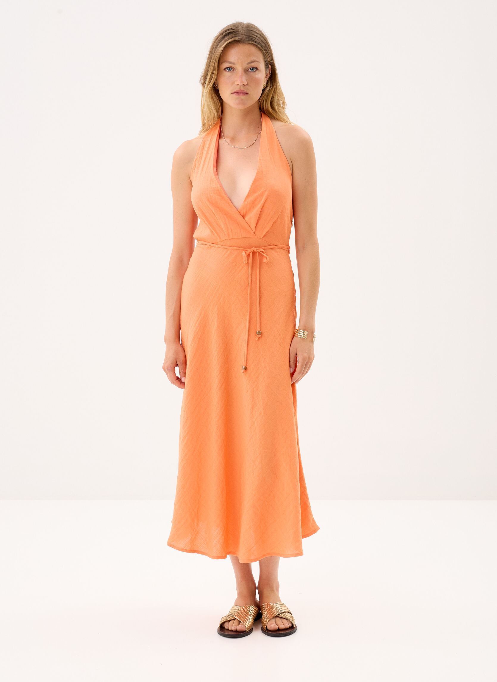 Lange jurken Rennya dames oranje La Petite Etoile Lange jurken Rennya dames oranje ORANGE
