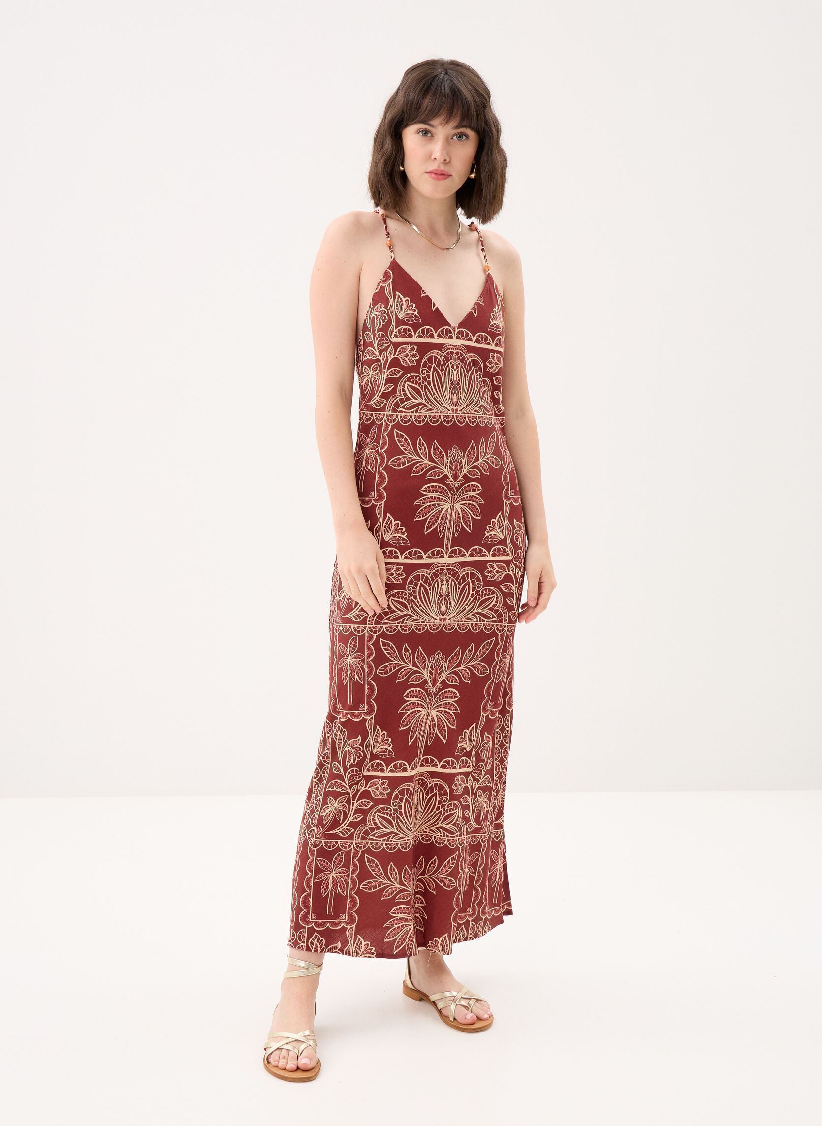 Robes longues Ribay femme bordeaux La Petite Etoile Robes longues Ribay femme bordeaux PALMIER