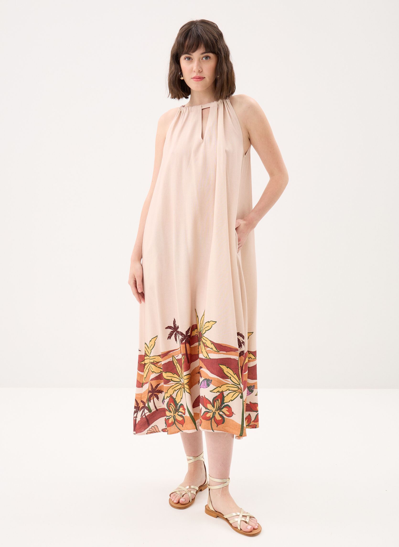 Robes longues Roja femme beige La Petite Etoile Robes longues Roja femme beige PAYSAGE