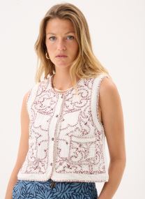 Vestes sans manches Verati femme beige La Petite Etoile Vestes sans manches Verati femme beige ECRU/BORDEAUX
