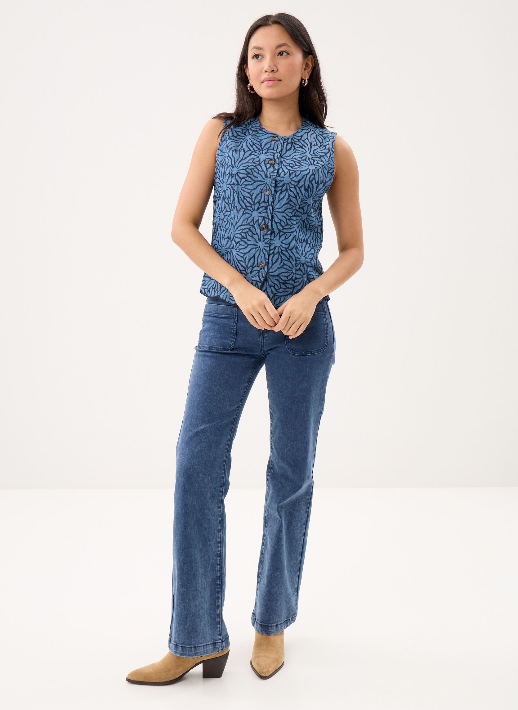 Vestes en jean Vrenz femme bleu La Petite Etoile Vestes en jean Vrenz femme bleu DOUBLE WASH