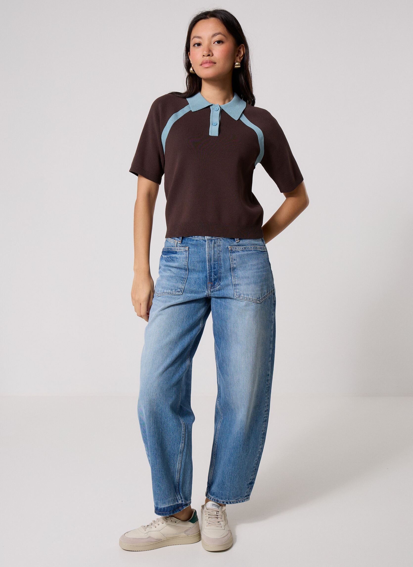 Polo's Sasimona Polo 15830 dames bruin Samsoe Samsoe Polo's Sasimona Polo 15830 dames bruin MULCH