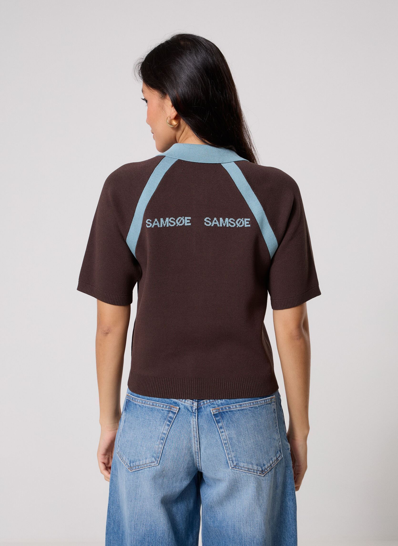 Polo's Sasimona Polo 15830 dames bruin Samsoe Samsoe Polo's Sasimona Polo 15830 dames bruin MULCH