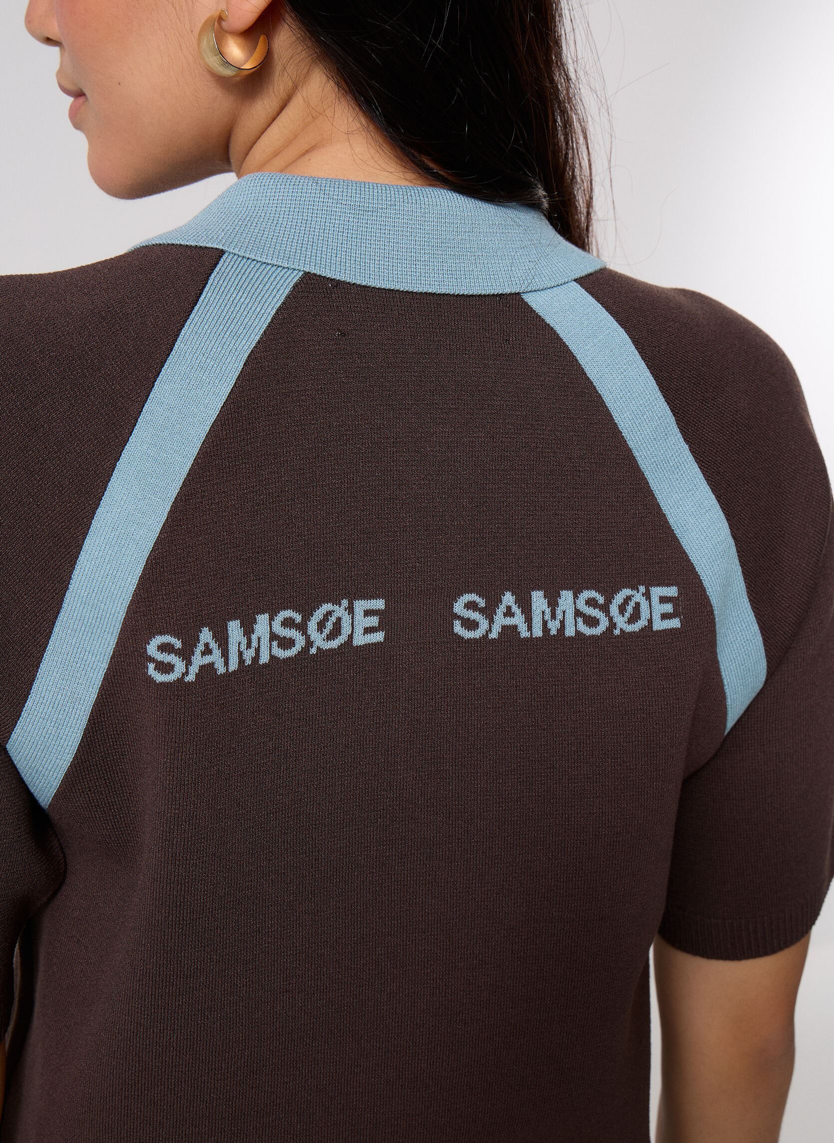 Polo's Sasimona Polo 15830 dames bruin Samsoe Samsoe Polo's Sasimona Polo 15830 dames bruin MULCH
