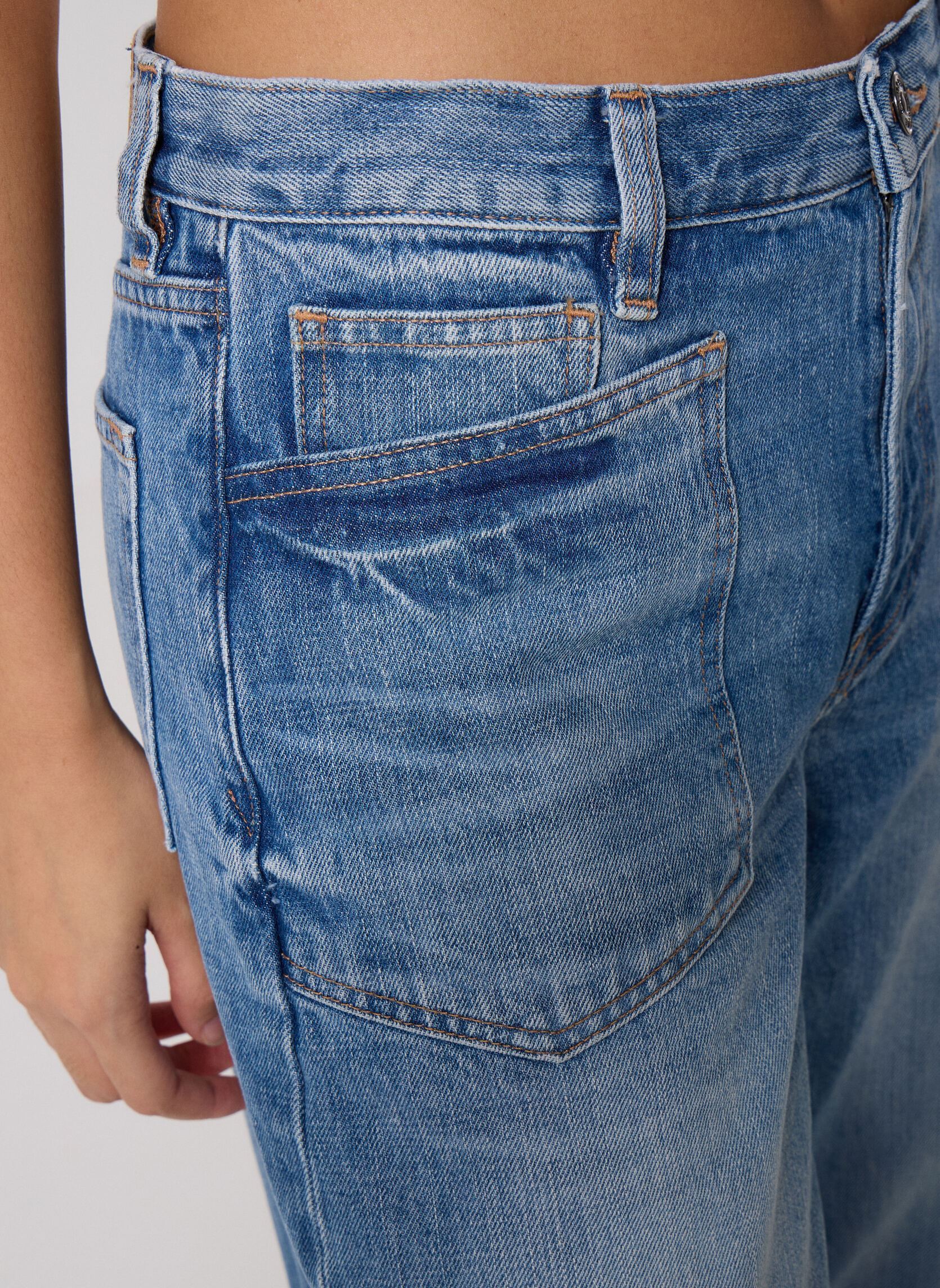 Wijde jeans / Flared Jeans Saveyra Jeans 16013 dames blauw Samsoe Samsoe Wijde jeans / Flared Jeans Saveyra Jeans 16013 dames blauw OCEANIC BLUE