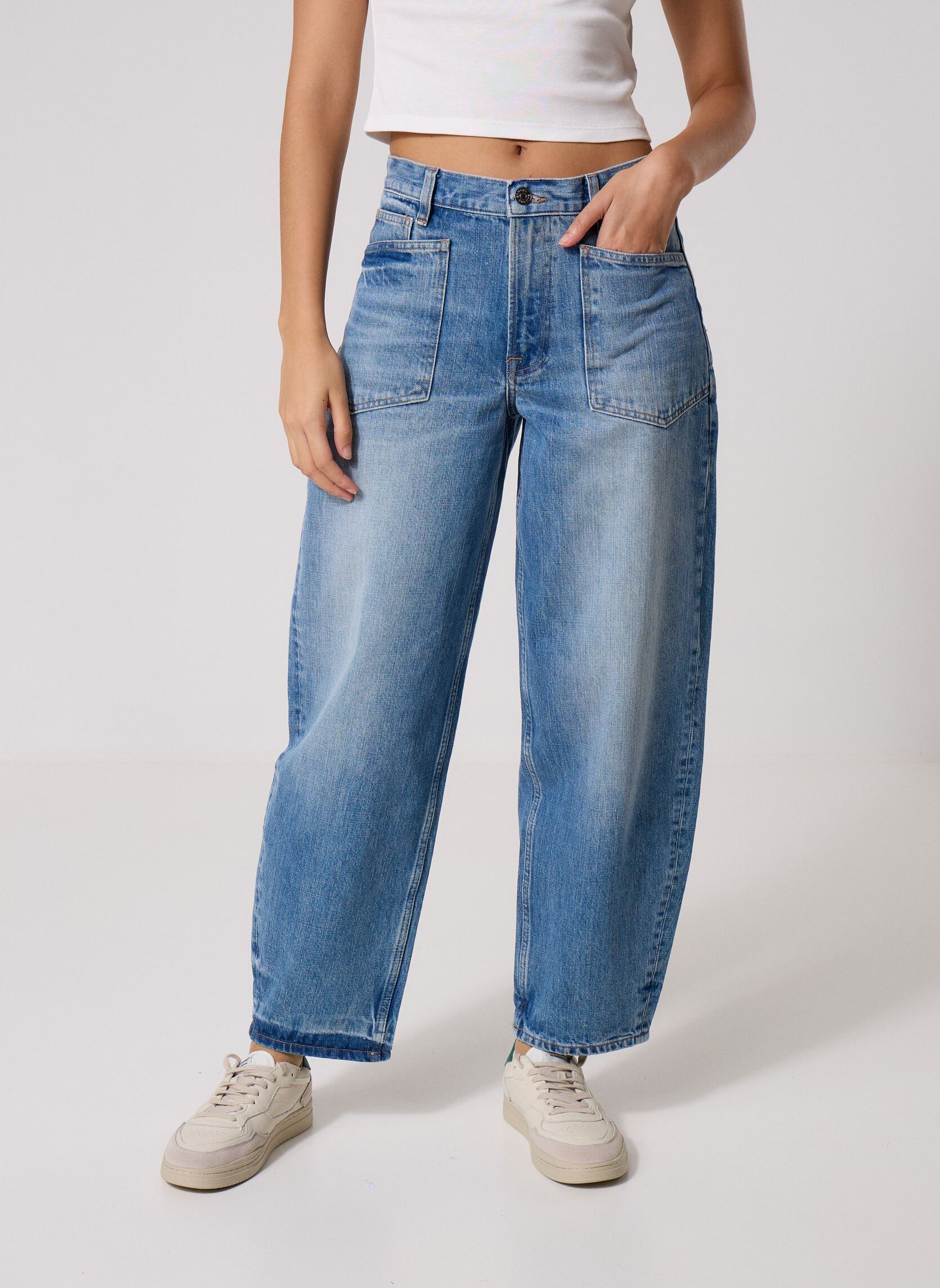 Wijde jeans / Flared Jeans Saveyra Jeans 16013 dames blauw Samsoe Samsoe Wijde jeans / Flared Jeans Saveyra Jeans 16013 dames blauw OCEANIC BLUE