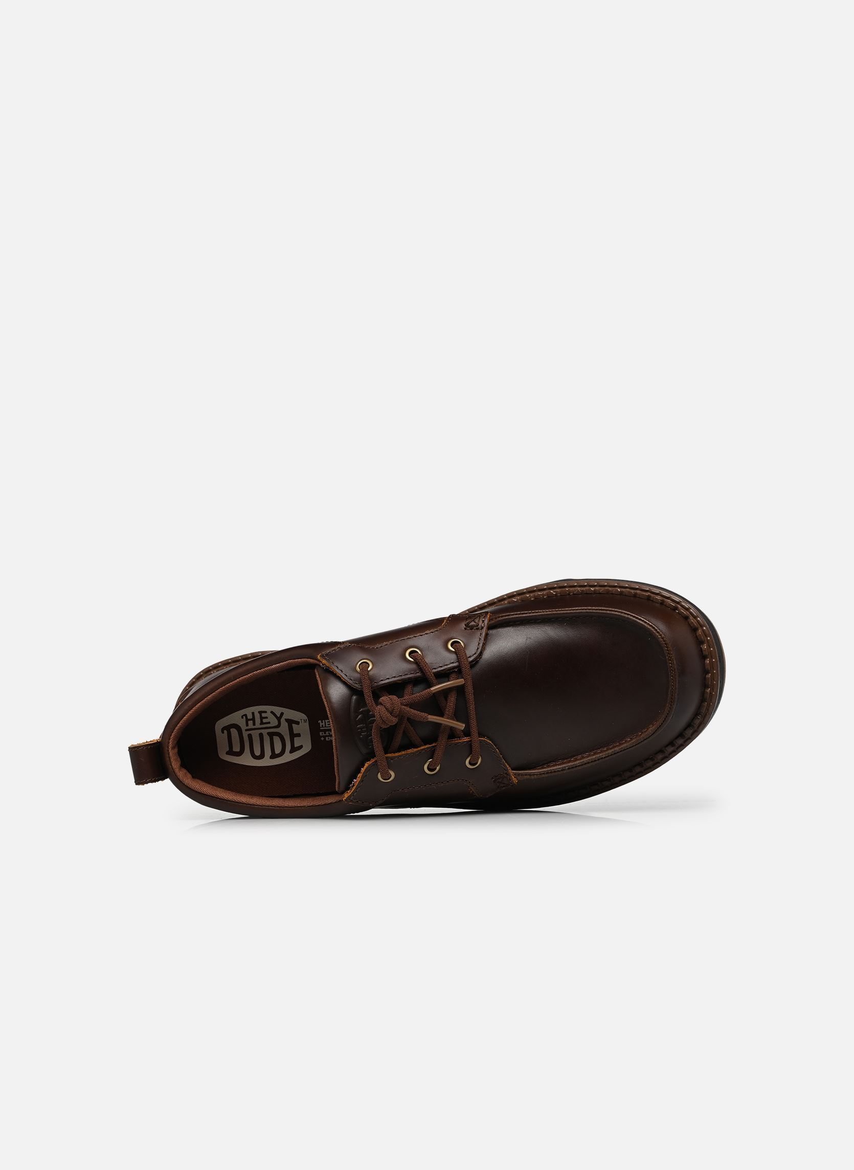 Stadsschoenen Flint Moc Leather heren bruin HEYDUDE Stadsschoenen Flint Moc Leather heren bruin PARTRIDGE/MULTI