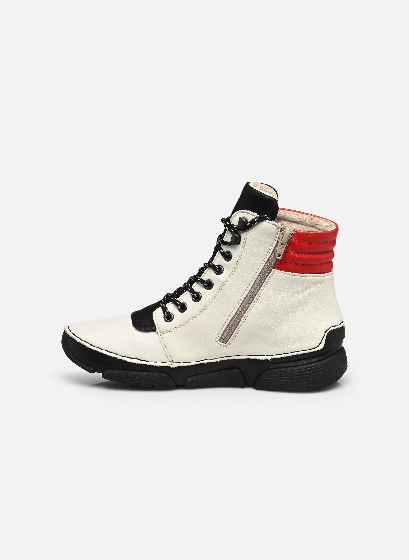 Bottines et boots 45904 femme blanc Rieker Bottines et boots 45904 femme blanc DIRTYWHITE/SCHWARZ/WEISS-SCHWA