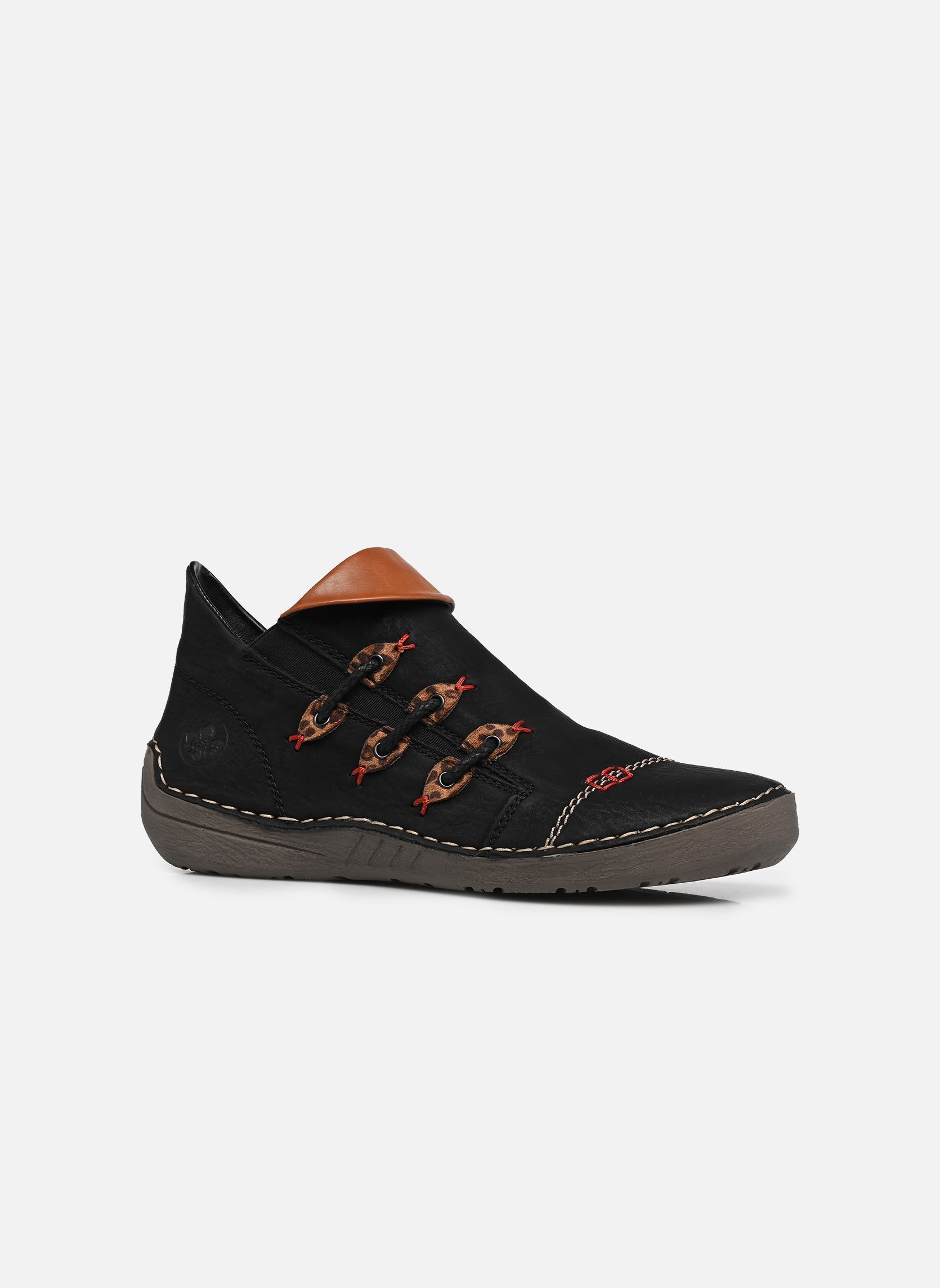 Sneakers 72581 dames zwart Rieker Sneakers 72581 dames zwart SCHWARZ/LEO-NUSS/CAYENNE