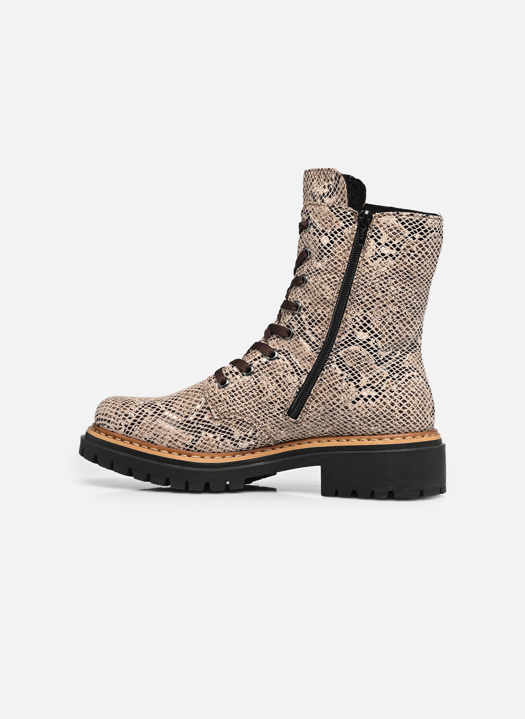 Enkellaarzen en boots 72627 dames beige Rieker Enkellaarzen en boots 72627 dames beige BEIGE-SCHWARZ