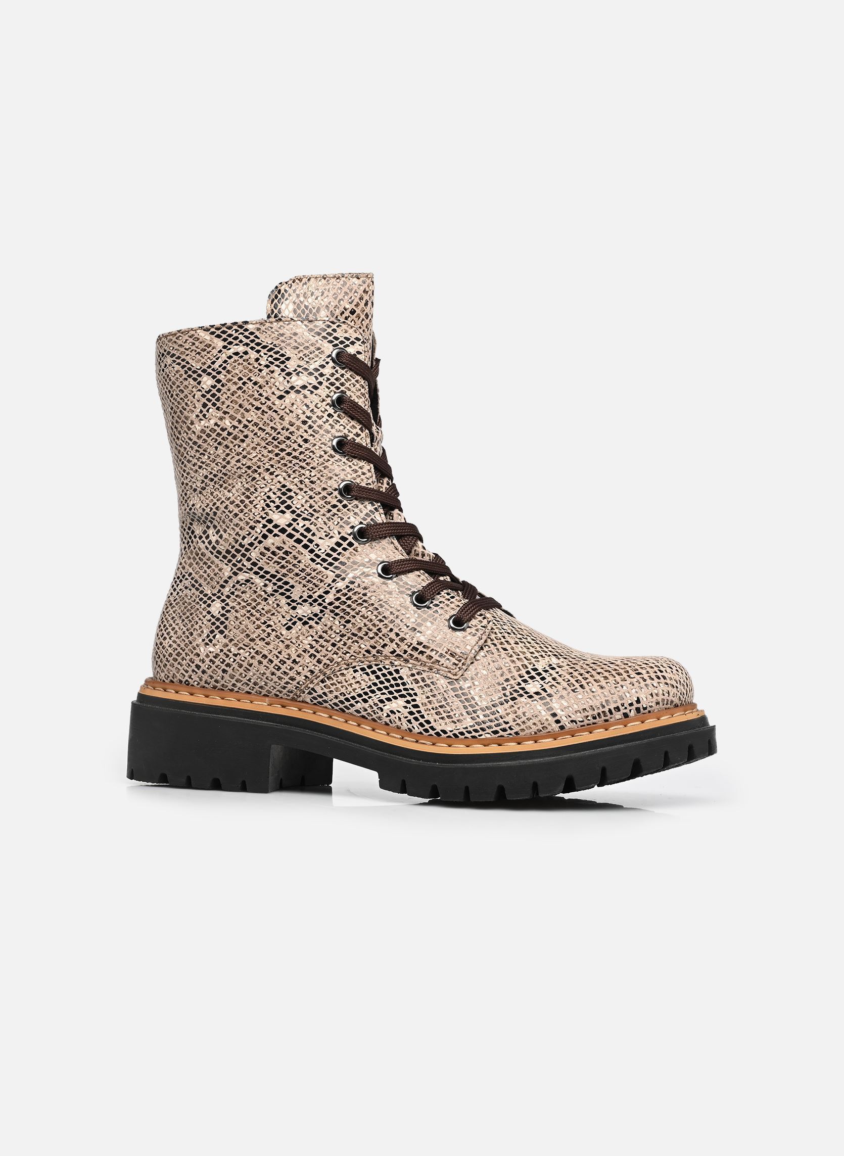 Enkellaarzen en boots 72627 dames beige Rieker Enkellaarzen en boots 72627 dames beige BEIGE-SCHWARZ