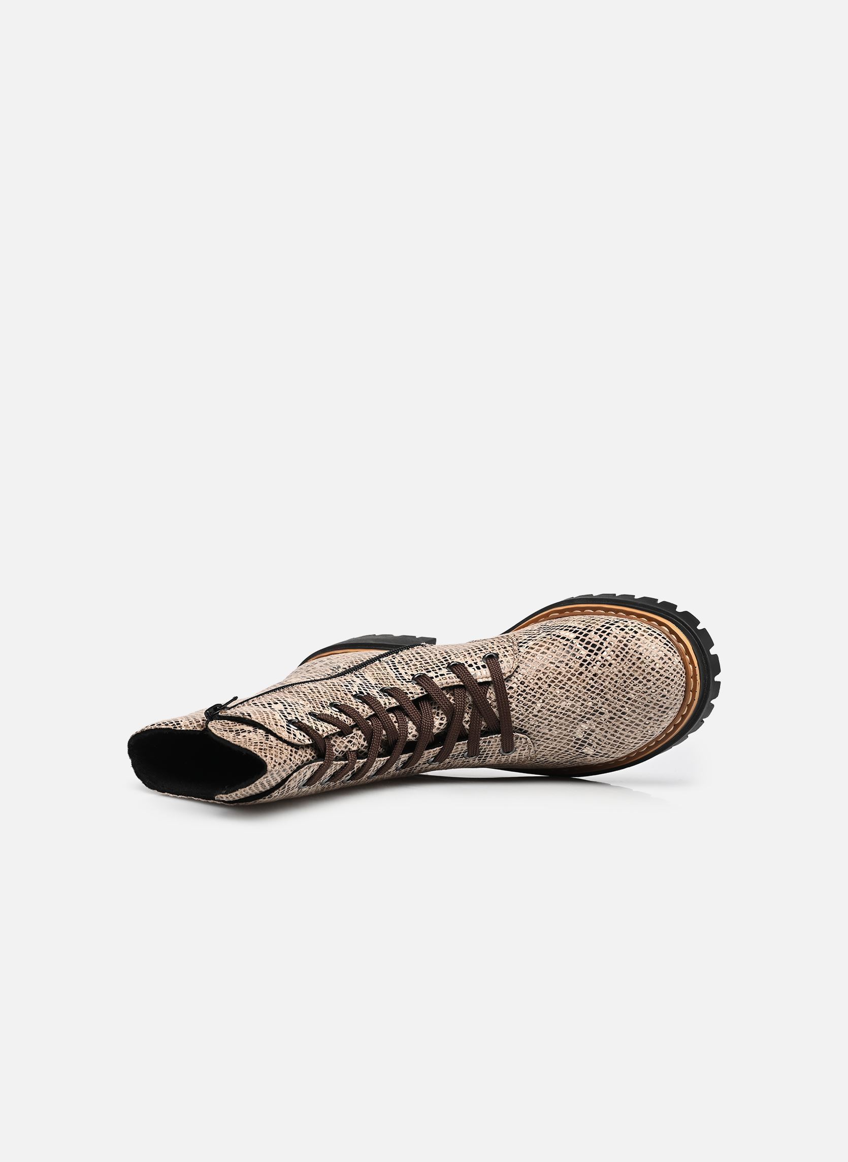 Enkellaarzen en boots 72627 dames beige Rieker Enkellaarzen en boots 72627 dames beige BEIGE-SCHWARZ