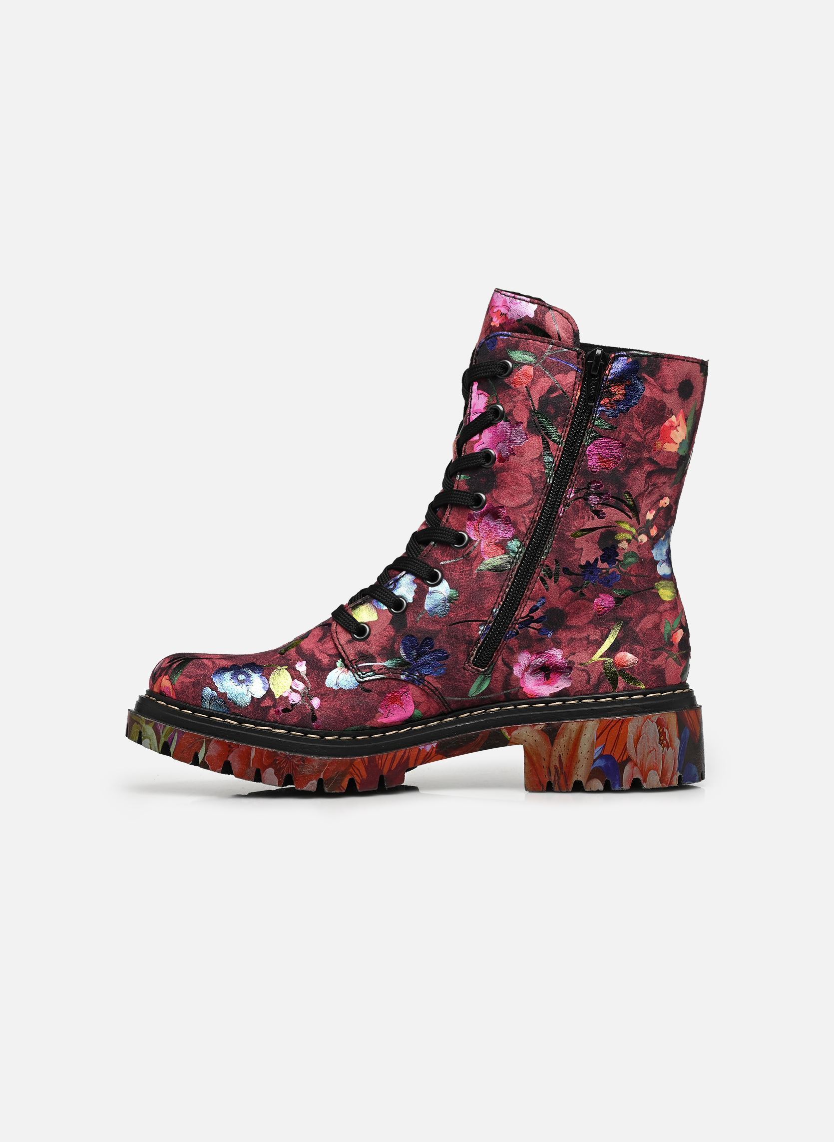 Enkellaarzen en boots 72627 dames roze Rieker Enkellaarzen en boots 72627 dames roze MULTICOLORE
