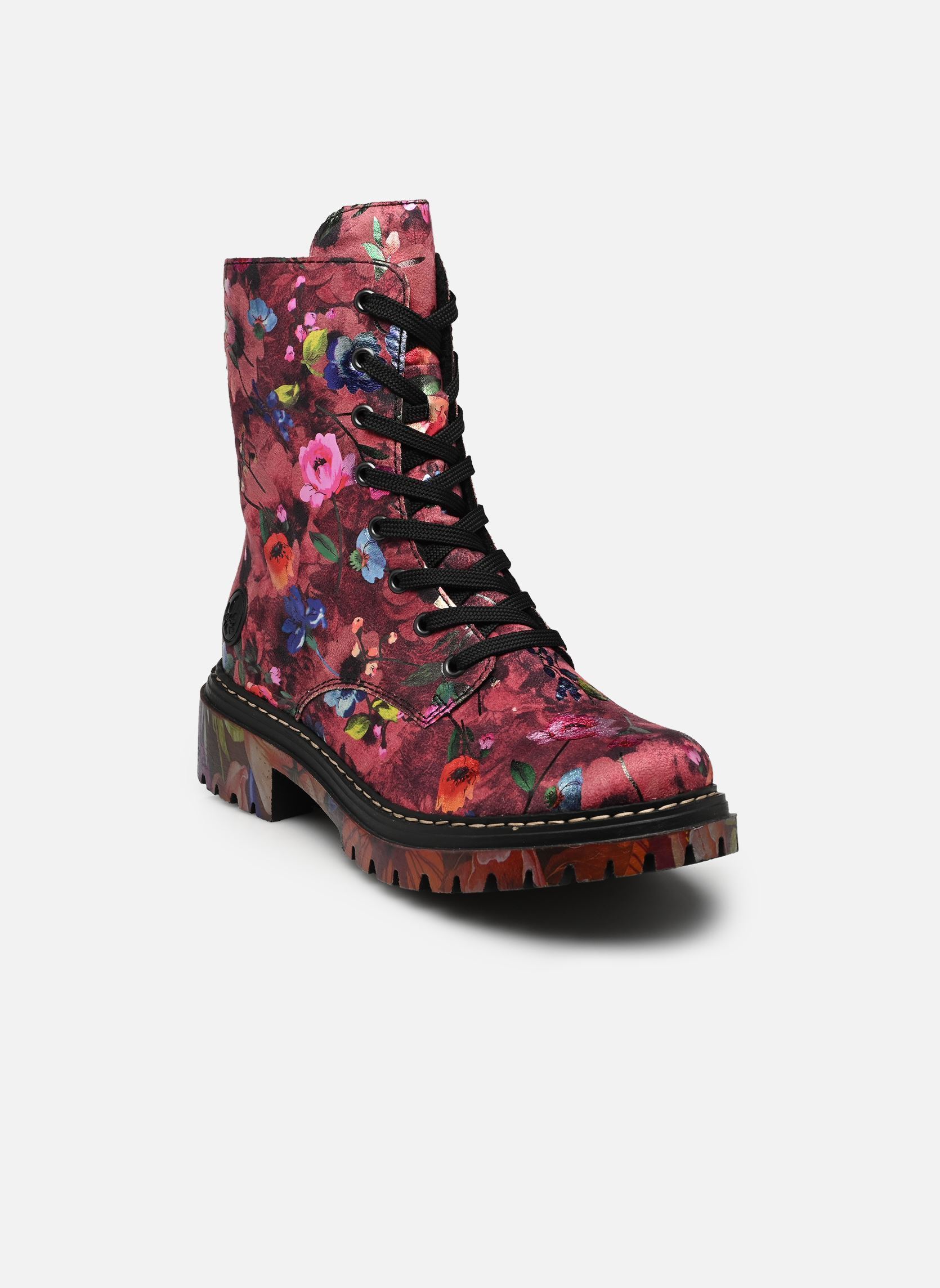 Enkellaarzen en boots 72627 dames roze Rieker Enkellaarzen en boots 72627 dames roze MULTICOLORE