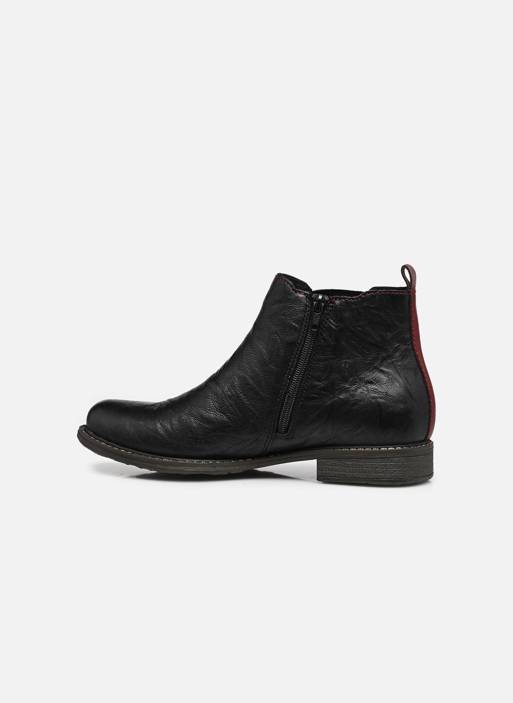Enkellaarzen en boots 74860 dames zwart Rieker Enkellaarzen en boots 74860 dames zwart SCHWARZ/WINE