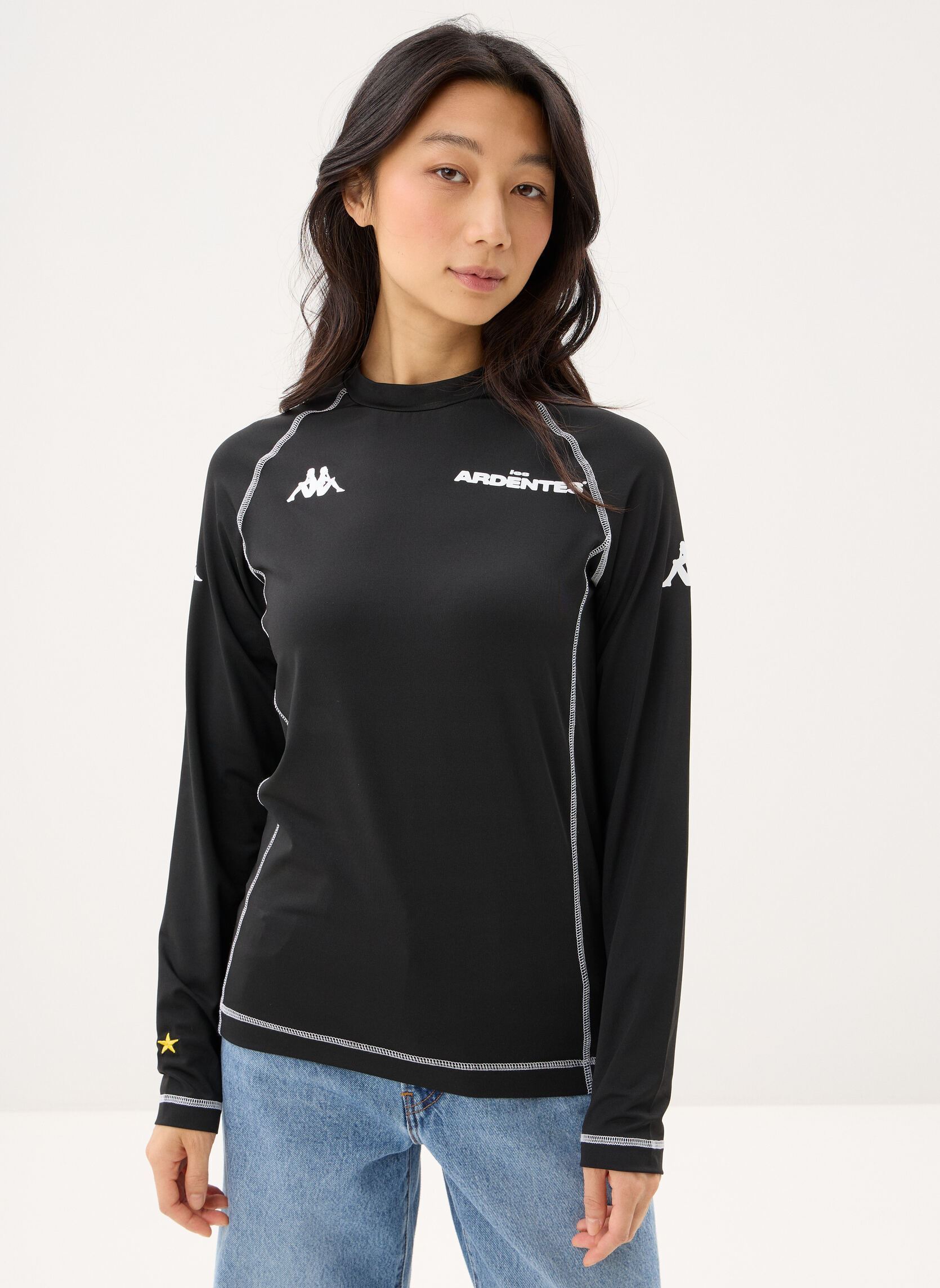 Polos AUTHENTIC RAWIRI LES ARDENTES noir Kappa Polos AUTHENTIC RAWIRI LES ARDENTES noir BLACK MEL - WHITE