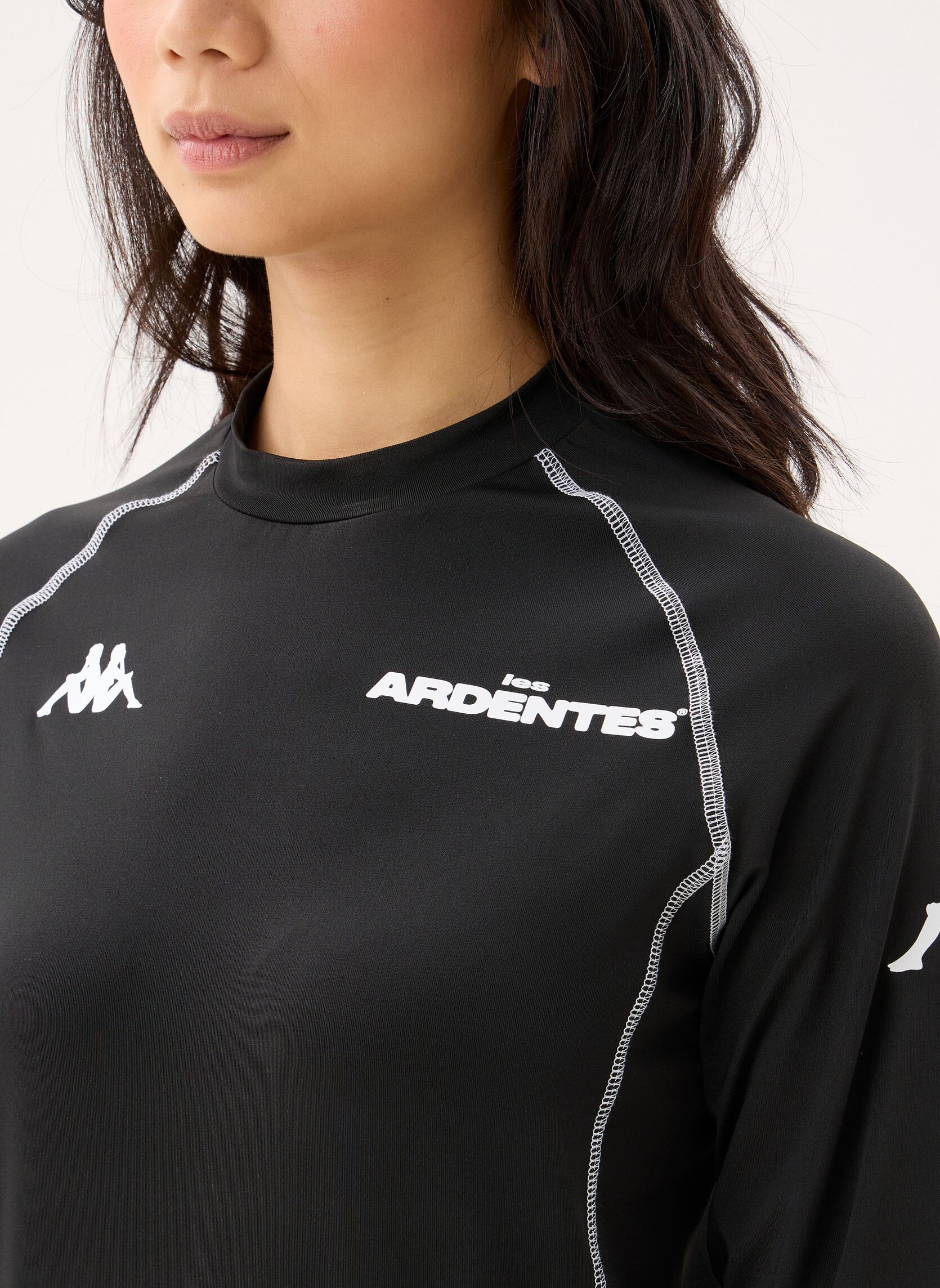 Polos AUTHENTIC RAWIRI LES ARDENTES noir Kappa Polos AUTHENTIC RAWIRI LES ARDENTES noir BLACK MEL - WHITE