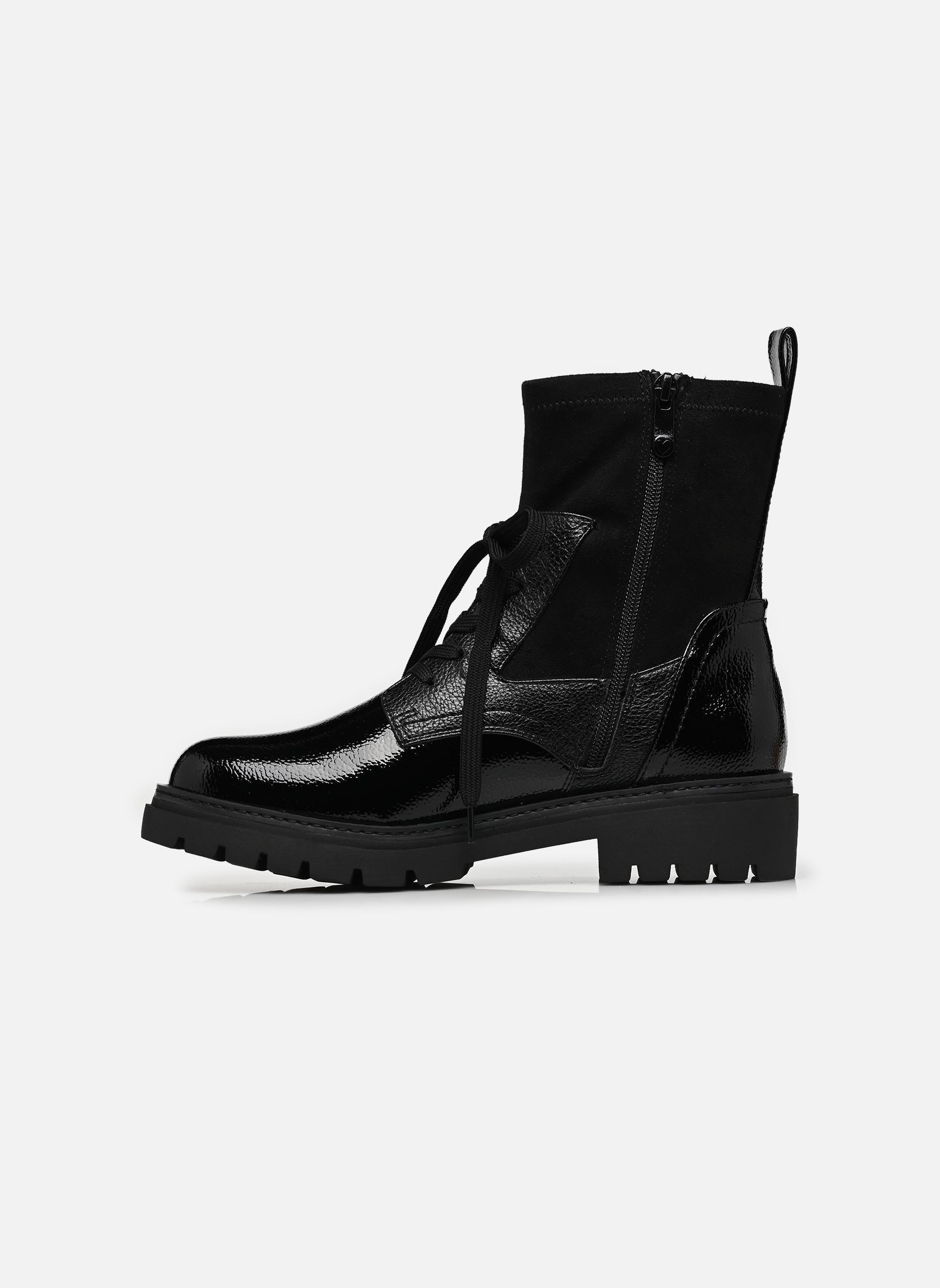 Enkellaarzen en boots 25267-47 dames zwart Marco Tozzi Enkellaarzen en boots 25267-47 dames zwart BLACK PAT.COMB