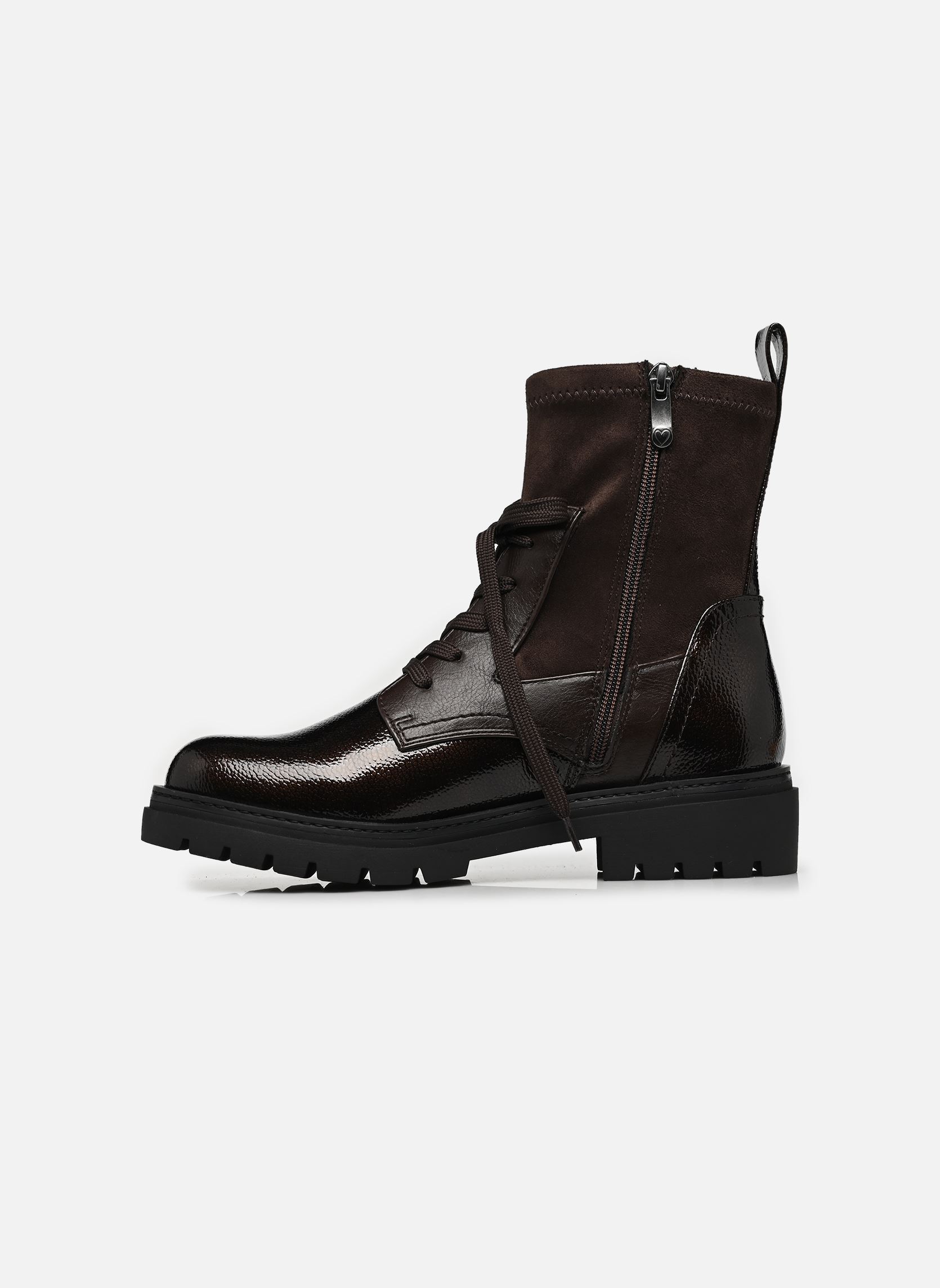 Enkellaarzen en boots 25267-47 dames bruin Marco Tozzi Enkellaarzen en boots 25267-47 dames bruin MOCCA PAT.COMB