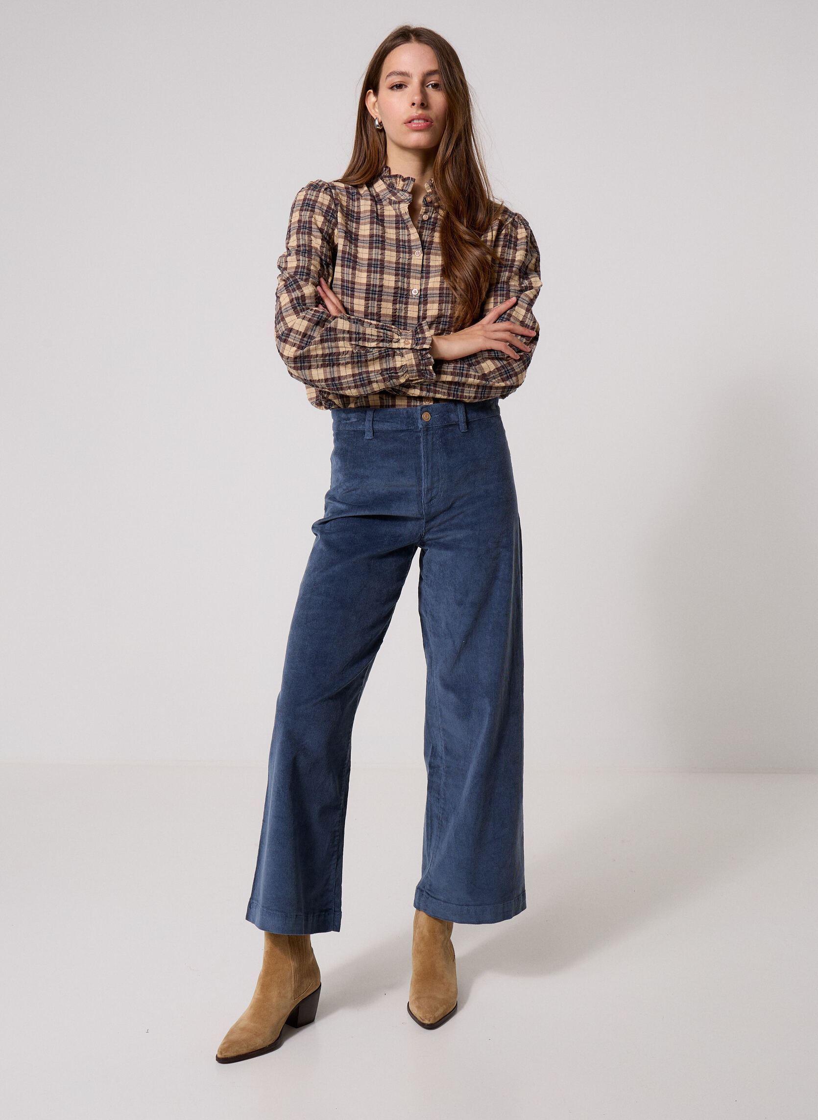Hemden CHEMISE-CARREAUX dames meerkleurig Georgia Rose Hemden CHEMISE-CARREAUX dames meerkleurig IMP_VINTAGE CHECK_BROWN