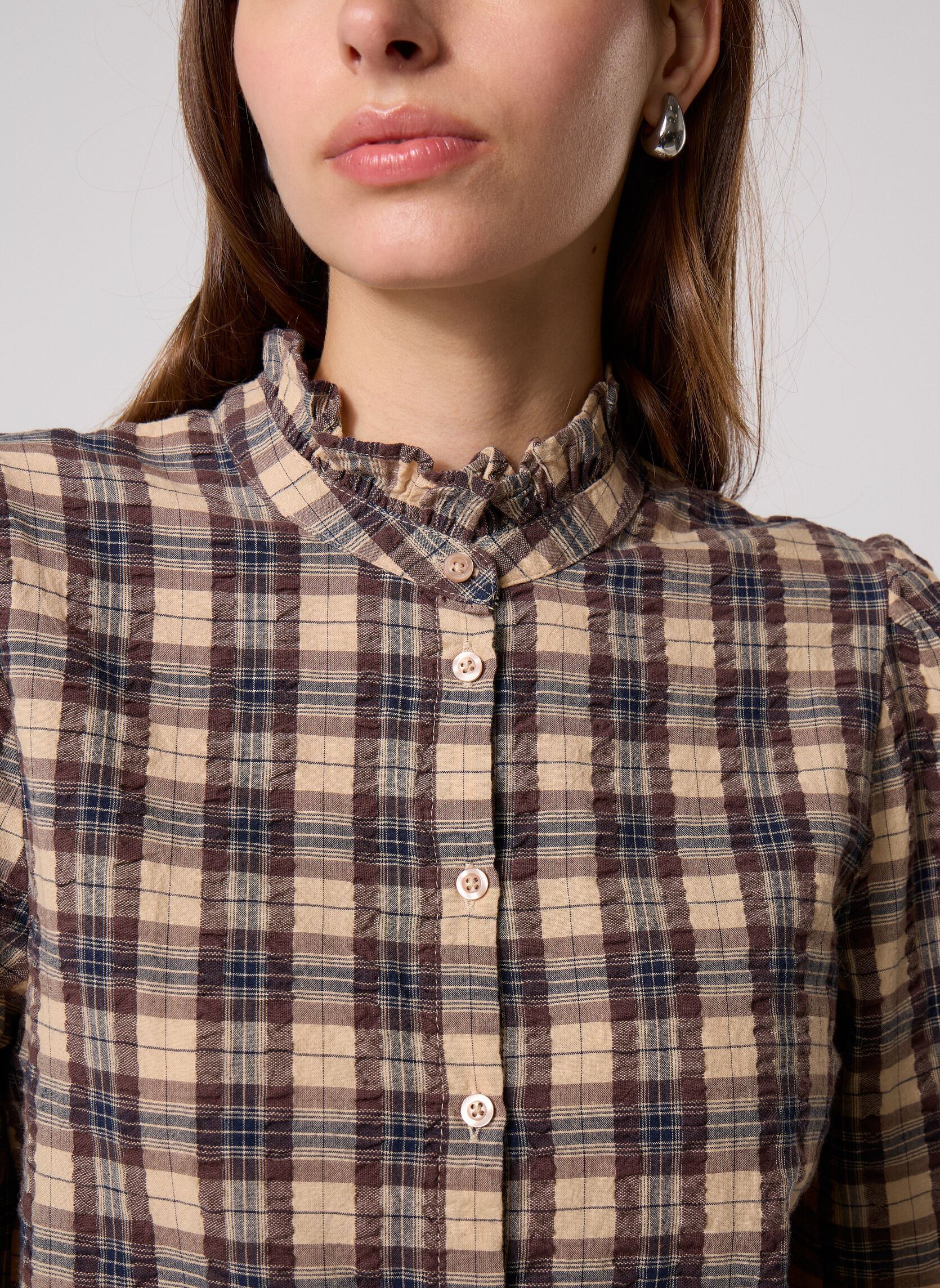 Hemden CHEMISE-CARREAUX dames meerkleurig Georgia Rose Hemden CHEMISE-CARREAUX dames meerkleurig IMP_VINTAGE CHECK_BROWN