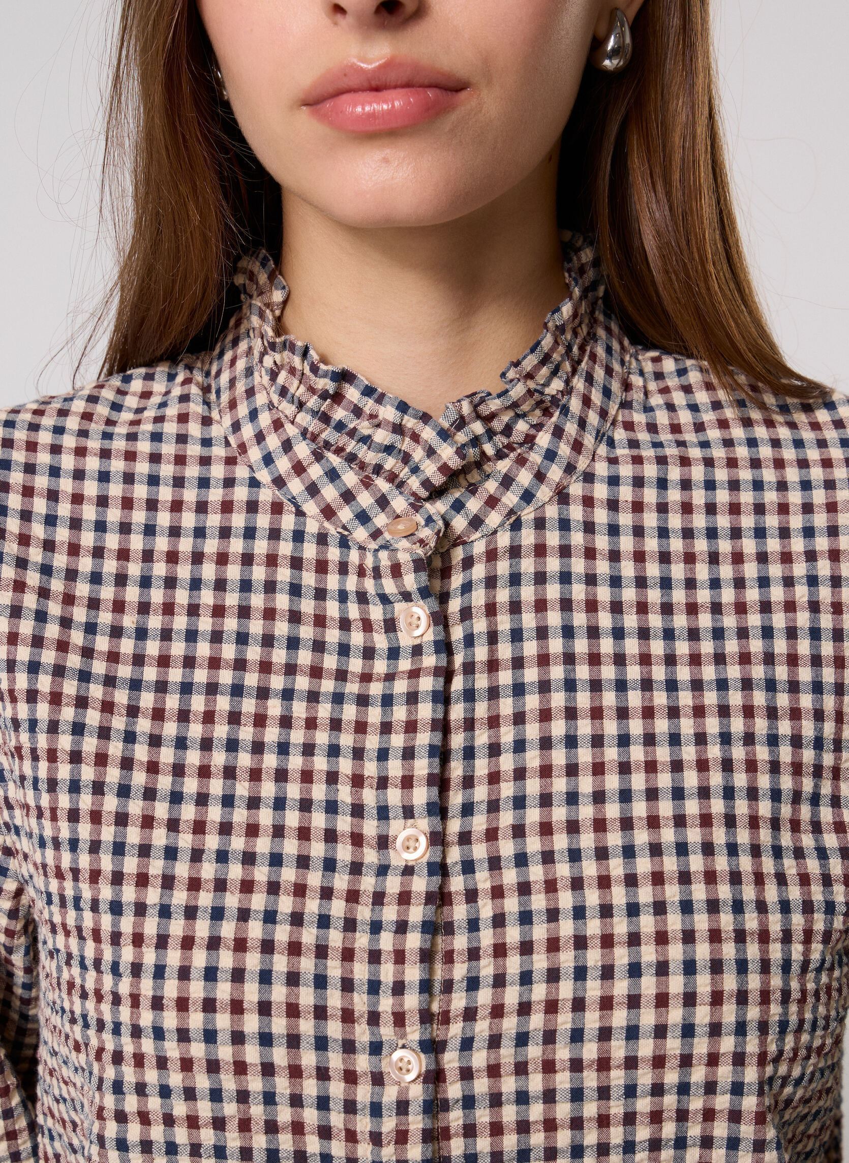 Hemden CHEMISE-CARREAUX dames meerkleurig Georgia Rose Hemden CHEMISE-CARREAUX dames meerkleurig IMP_VINTAGE VICHY_BORDEAUX