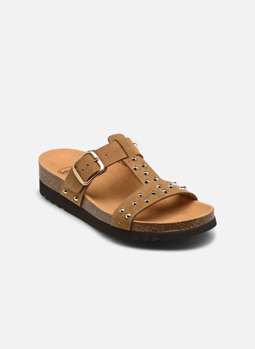 Scholl Mules Luce T-Bar Comfort femme marron