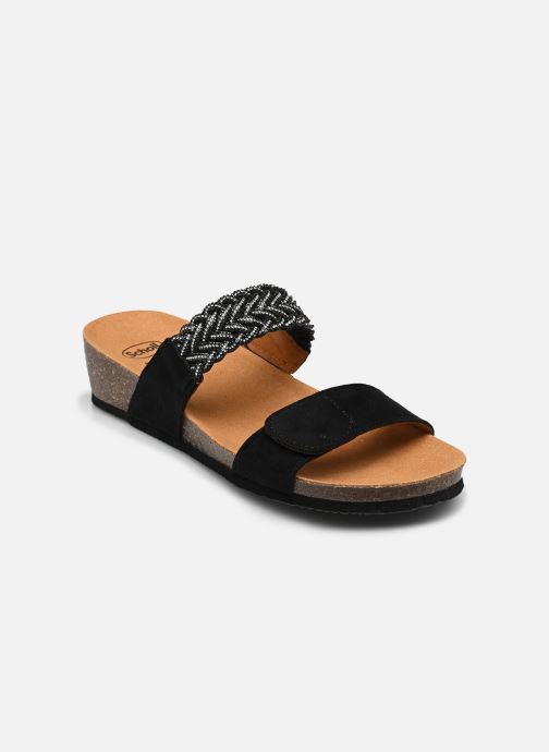 Scholl Pantoletten mit Absatz Ostuni 2 Straps Comfort damen schwarz