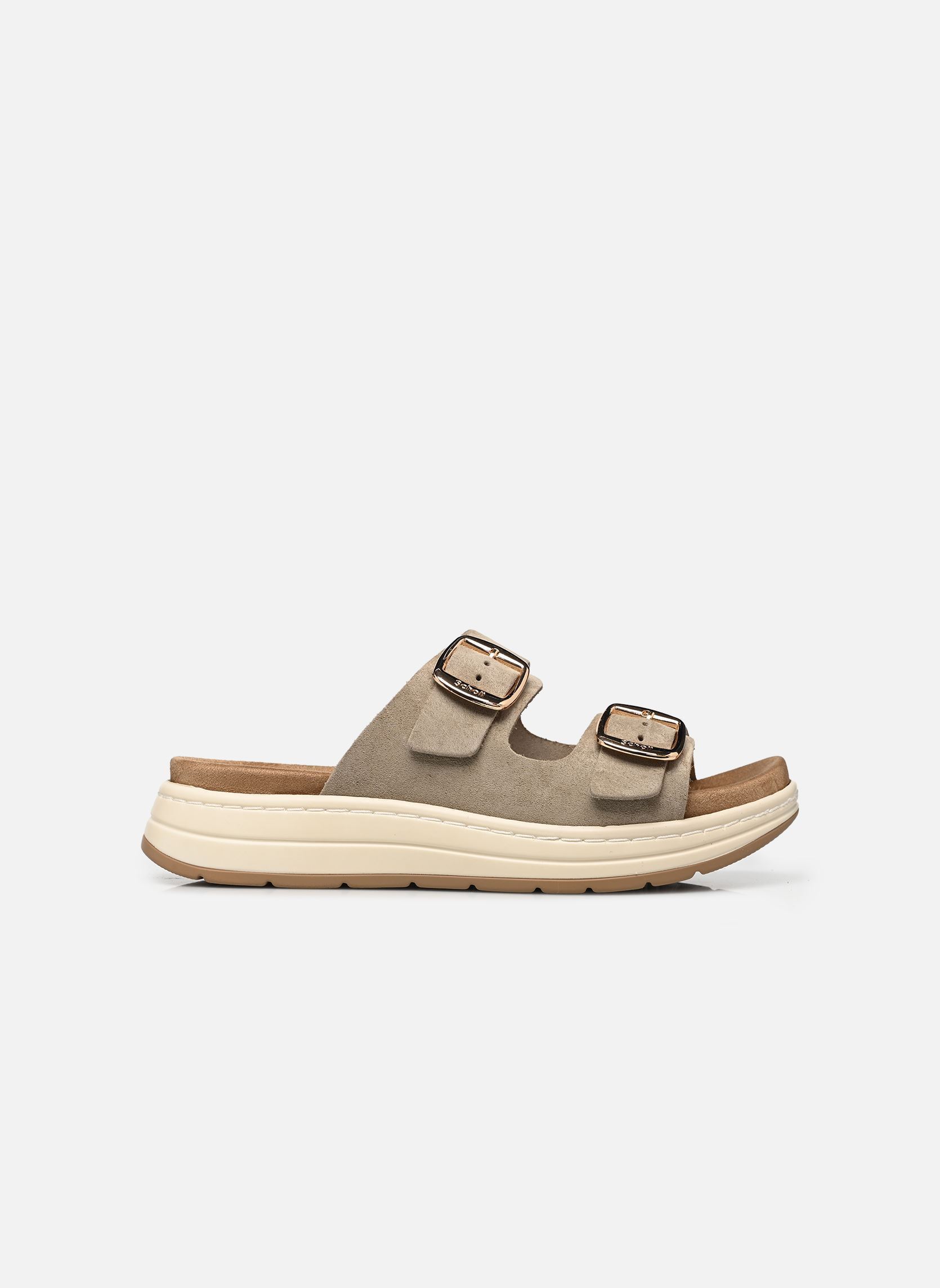 Mules Scilla 2 Buckles Comfort femme beige Scholl Mules Scilla 2 Buckles Comfort femme beige Dark Beige