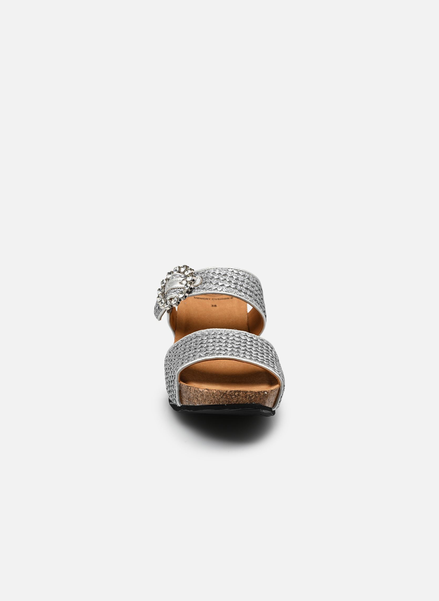 Muiltjes met hakken Tropica 2 Straps Comfort dames grijs Scholl Muiltjes met hakken Tropica 2 Straps Comfort dames grijs SILVER