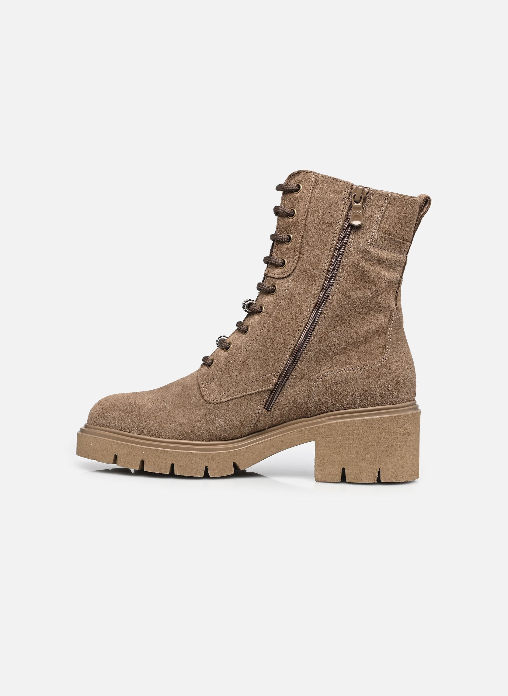 Enkellaarzen en boots I618051D dames beige NeroGiardini Enkellaarzen en boots I618051D dames beige VELOUR CASTORO EVA URBANA TORT