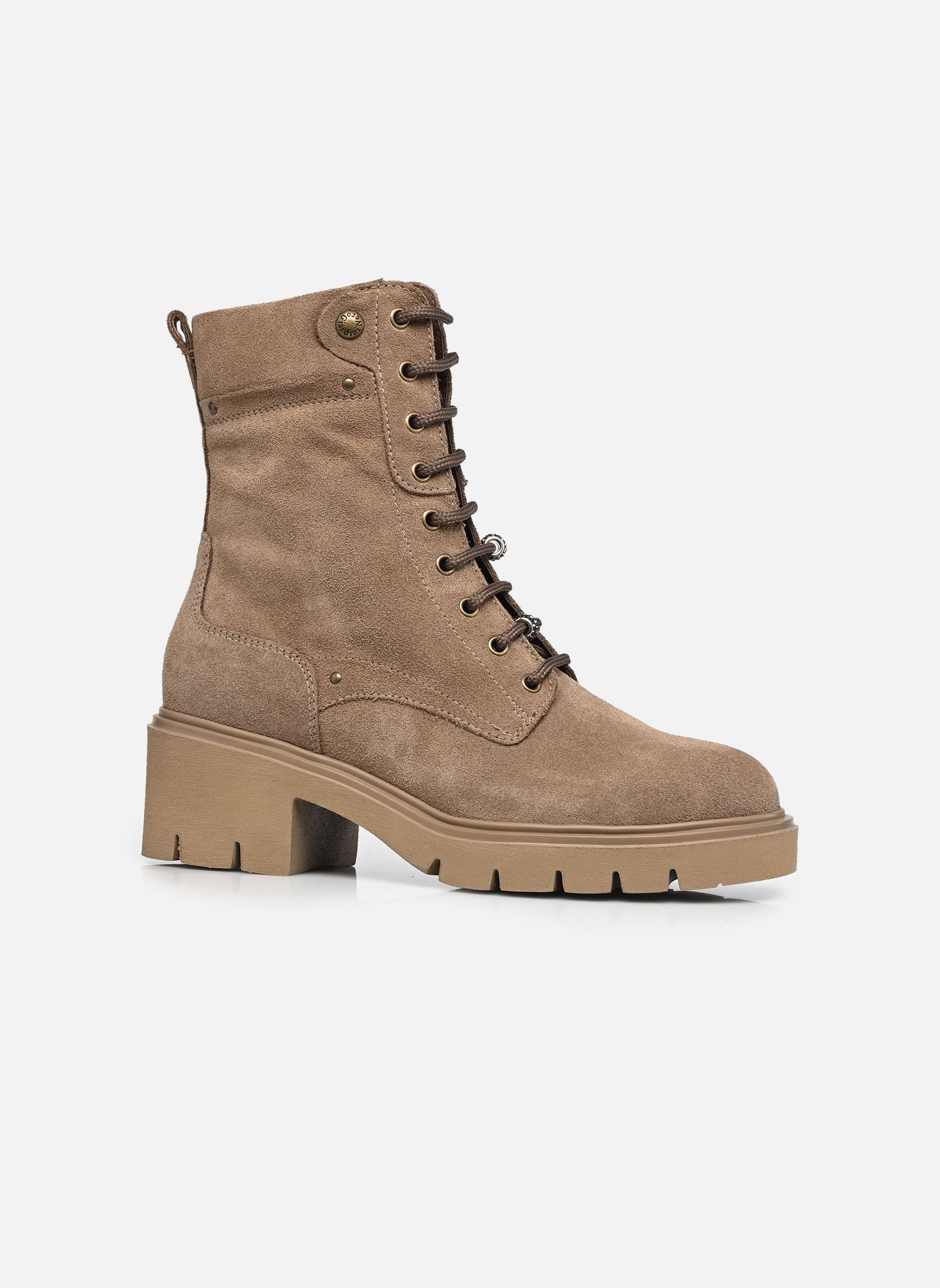 Enkellaarzen en boots I618051D dames beige NeroGiardini Enkellaarzen en boots I618051D dames beige VELOUR CASTORO EVA URBANA TORT