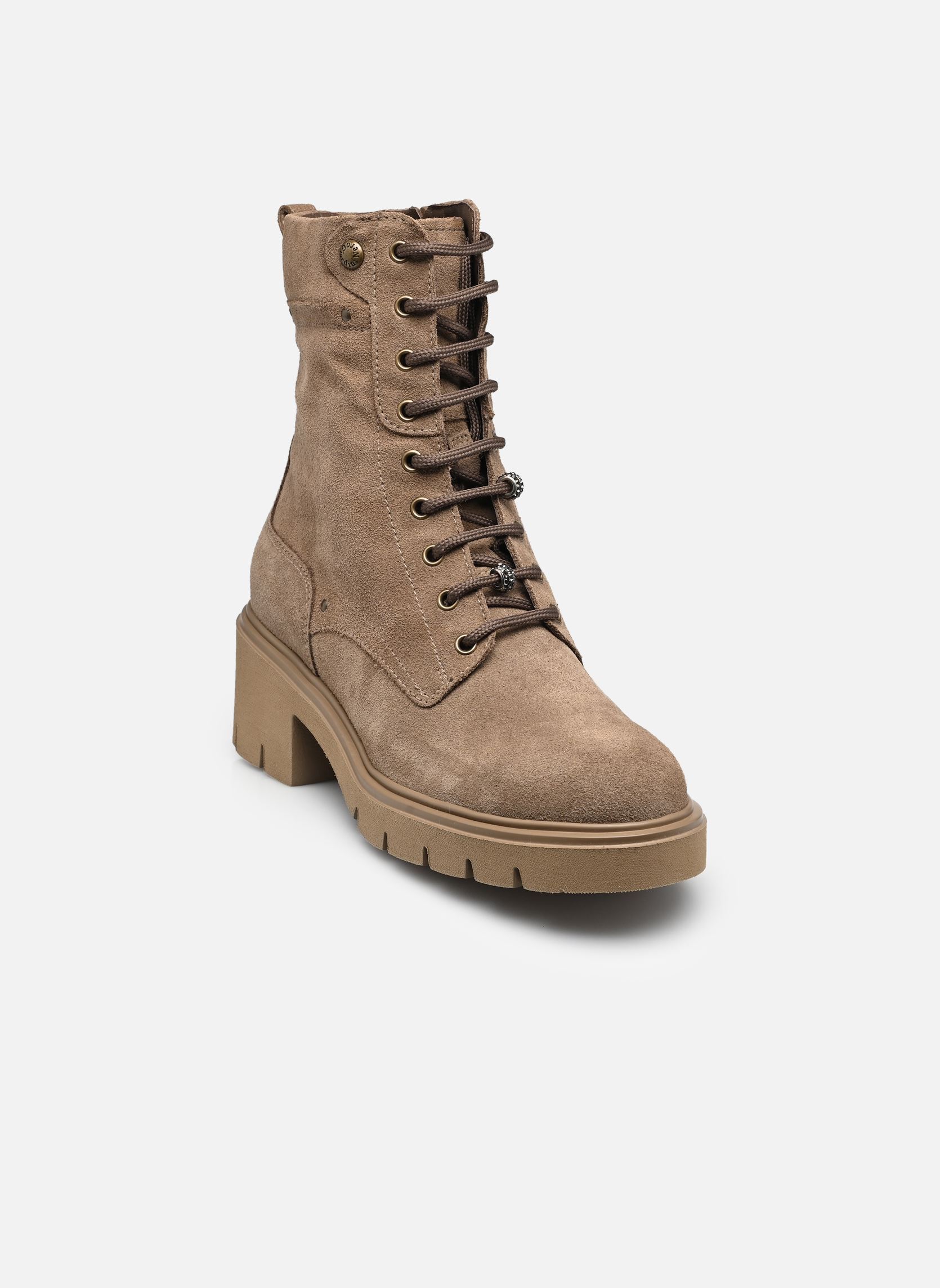 Enkellaarzen en boots I618051D dames beige NeroGiardini Enkellaarzen en boots I618051D dames beige VELOUR CASTORO EVA URBANA TORT