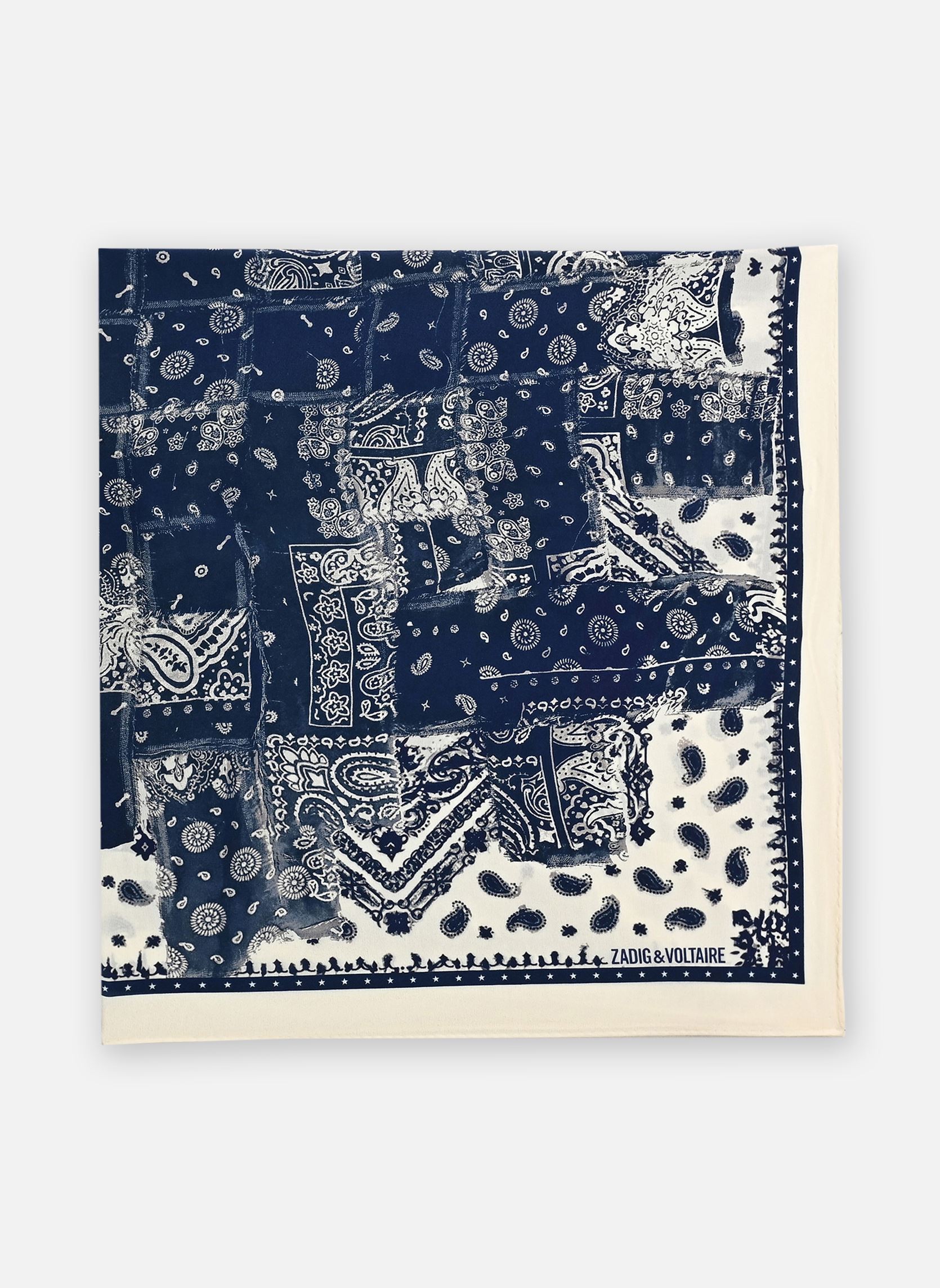 Foulards Blondie 85 Denim Bandana femme bleu Zadig & Voltaire Foulards Blondie 85 Denim Bandana femme bleu FLASH