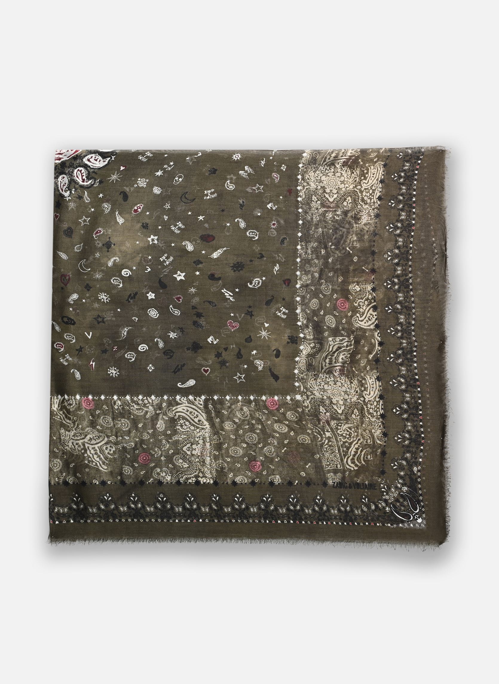Sjaals Kerry Vintage Bandana dames groen Zadig & Voltaire Sjaals Kerry Vintage Bandana dames groen MOUSSE