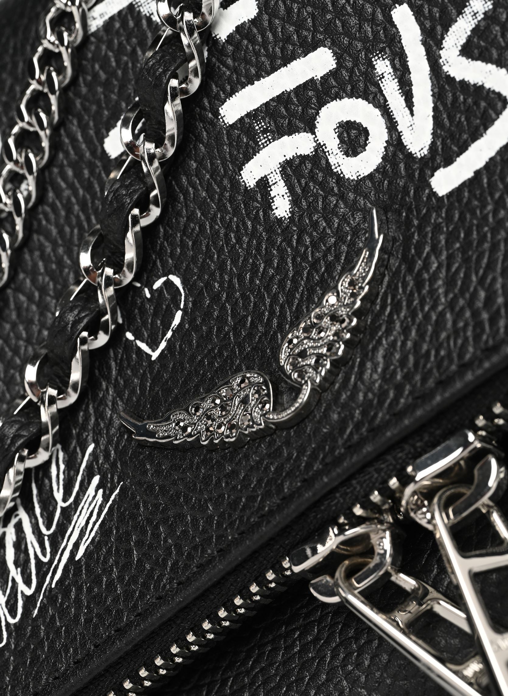 Sacs bandoulière Rock Nano Arty Tag femme noir Zadig & Voltaire Sacs bandoulière Rock Nano Arty Tag femme noir BLACK