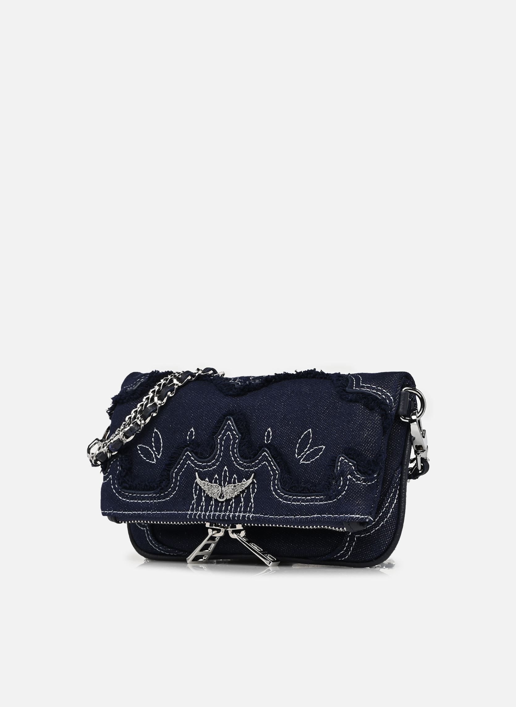 Schoudertassen Rock Nano Denim dames blauw Zadig & Voltaire Schoudertassen Rock Nano Denim dames blauw SILENT