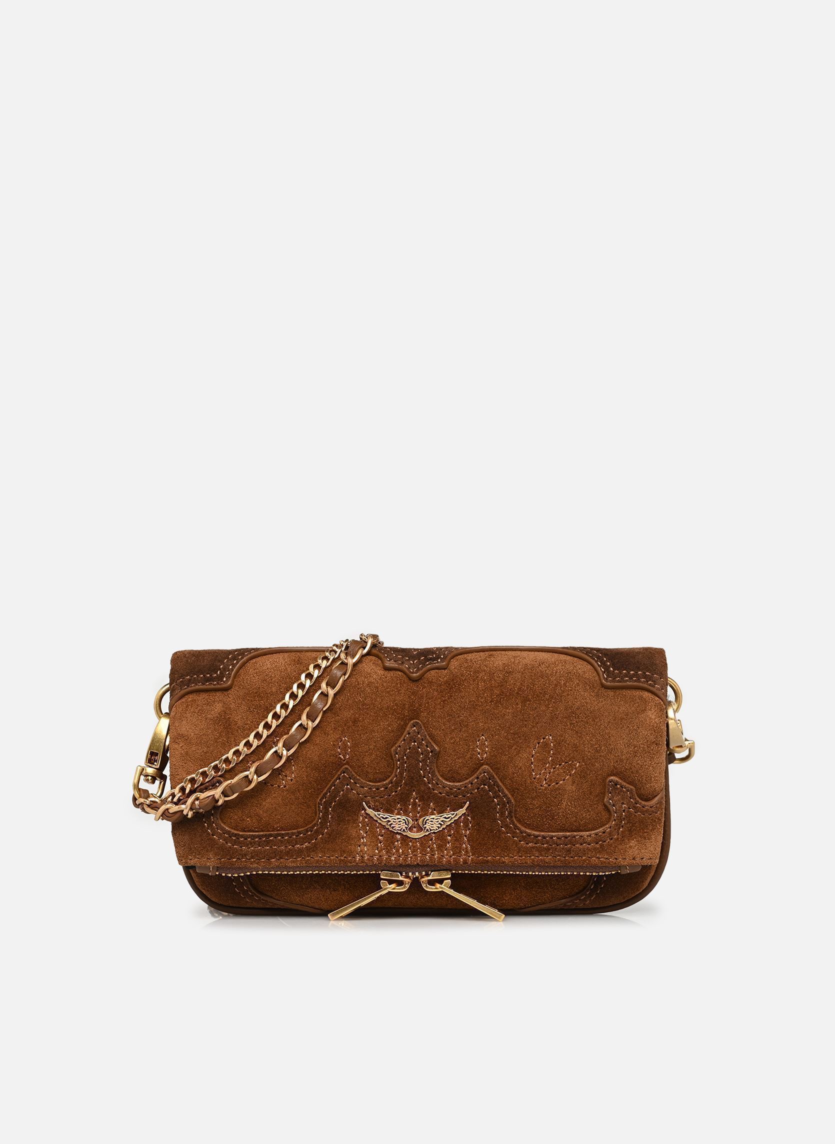 Sacs bandoulière Rock Nano Western Used femme marron Zadig & Voltaire Sacs bandoulière Rock Nano Western Used femme marron COGNAC